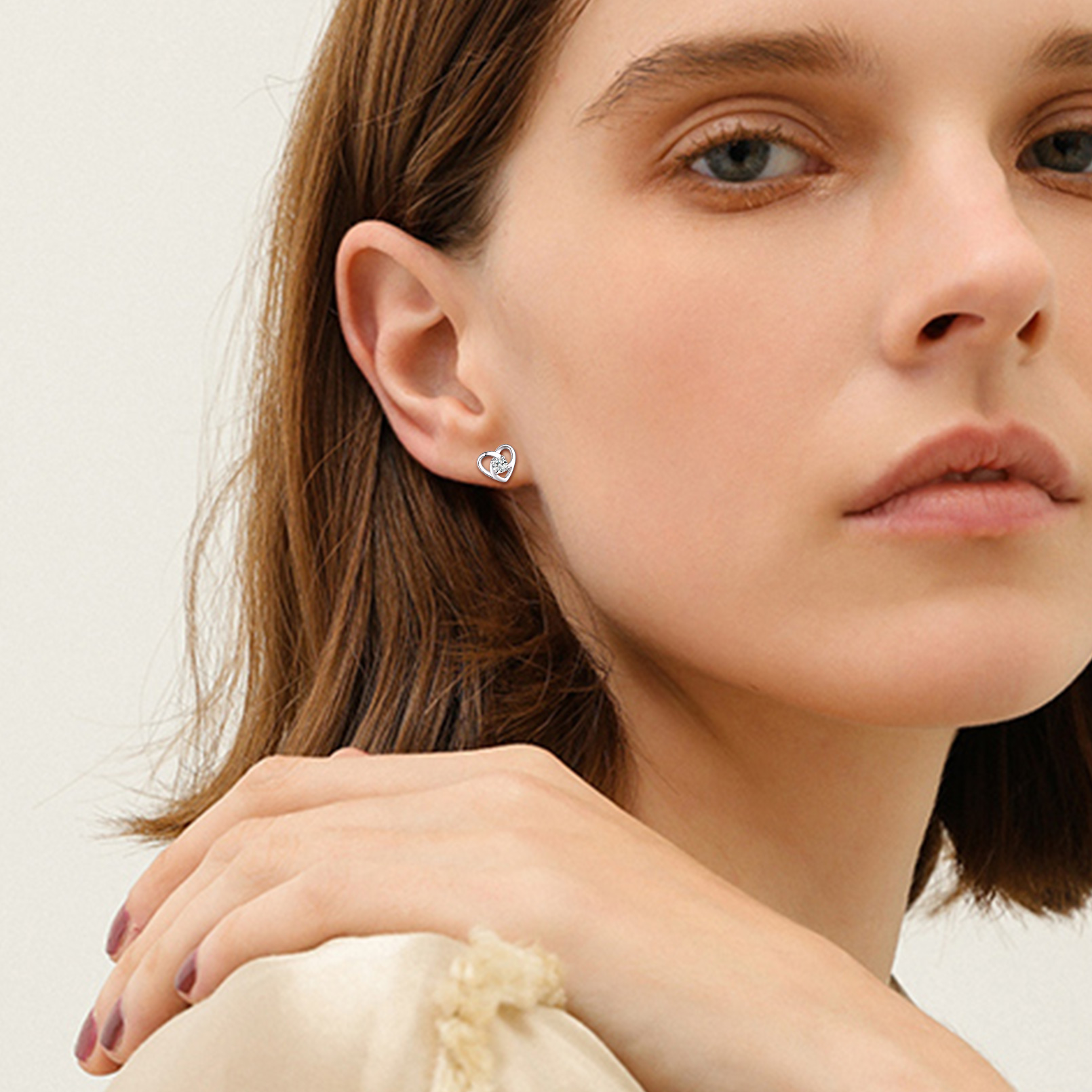 Celtic Knot Heart with April Birthstone Earrings for women