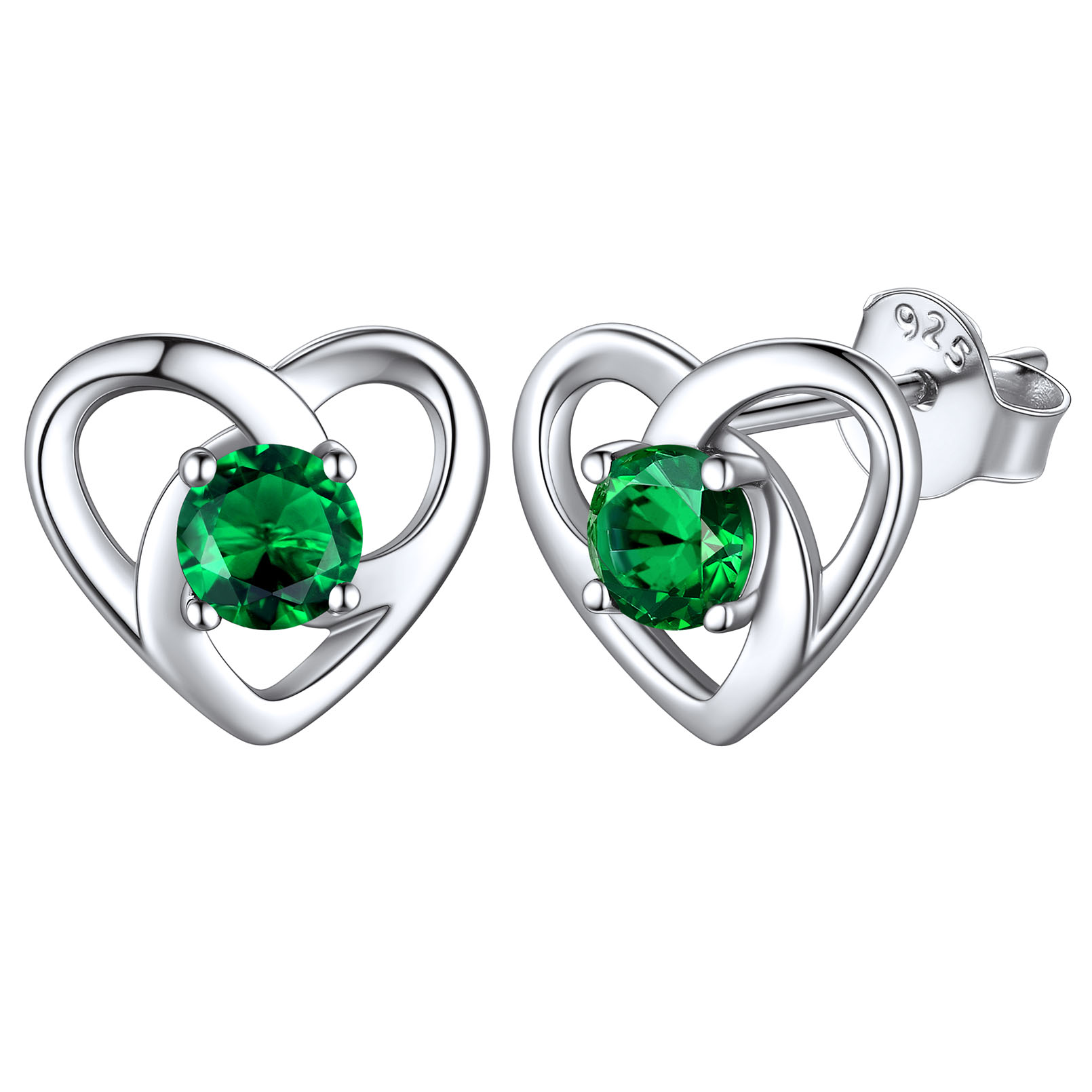 Celtic Knot Heart with May Birthstone Earrings