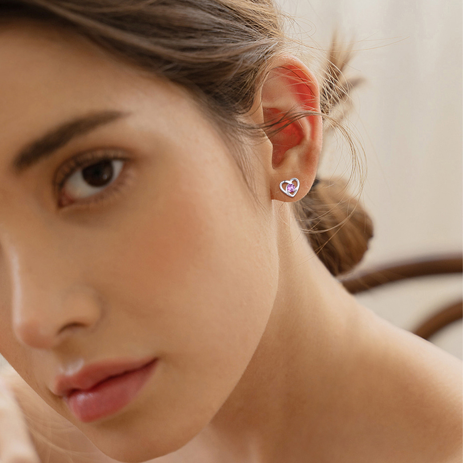 Celtic Knot Heart with June Birthstone Earrings for women