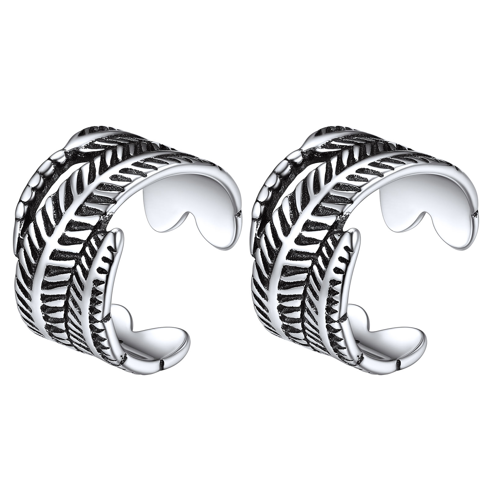 Feather Non-Piercing Cartilage Cuffs Earrings