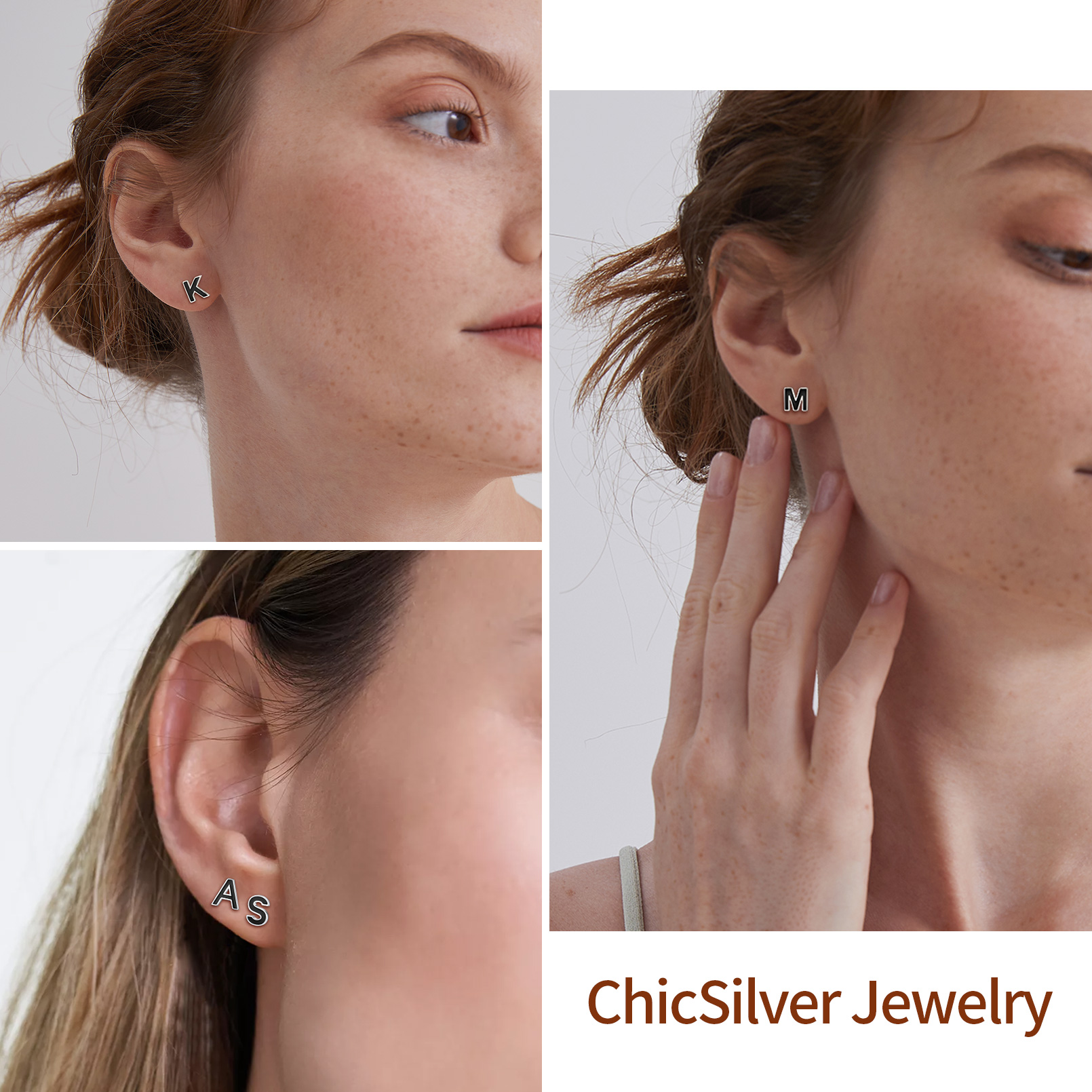 3D Initials Letter Studs Earrings  for Women, Ladies, Men, Mother, Father, Friends, Couples, girlfriend, boyfriend, teenager, husband