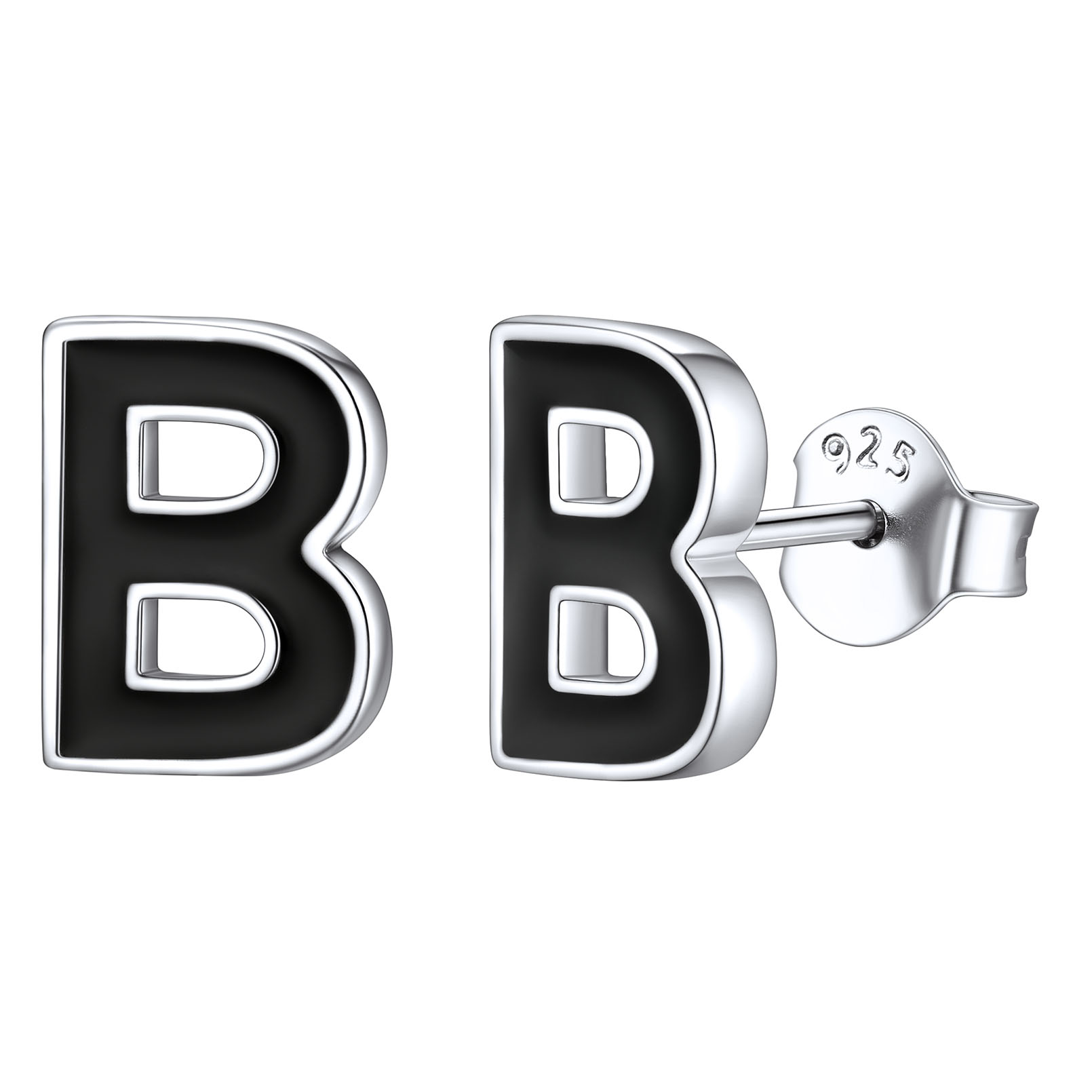 3D Initials Letter Studs Earrings