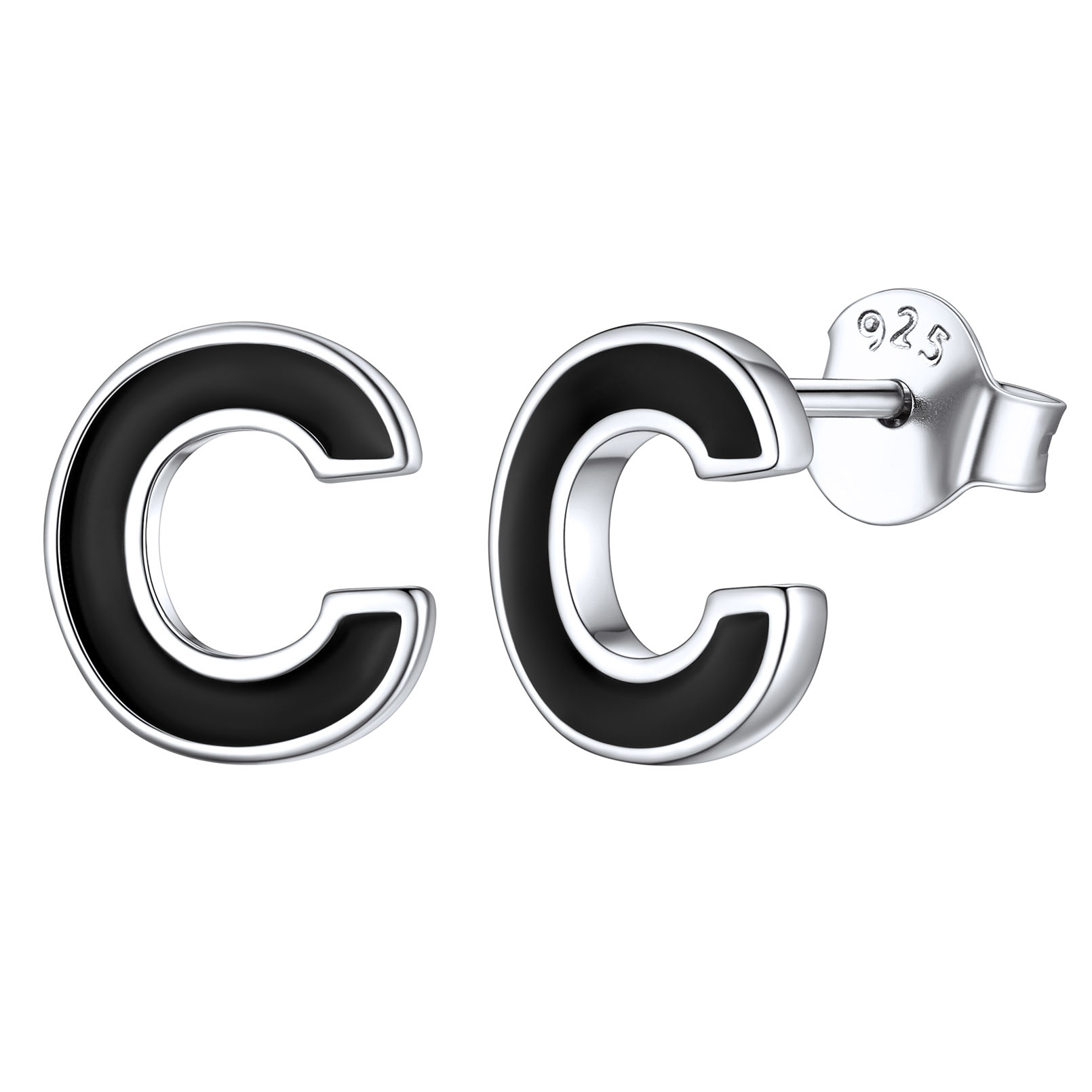 3D Initials Letter Studs Earrings