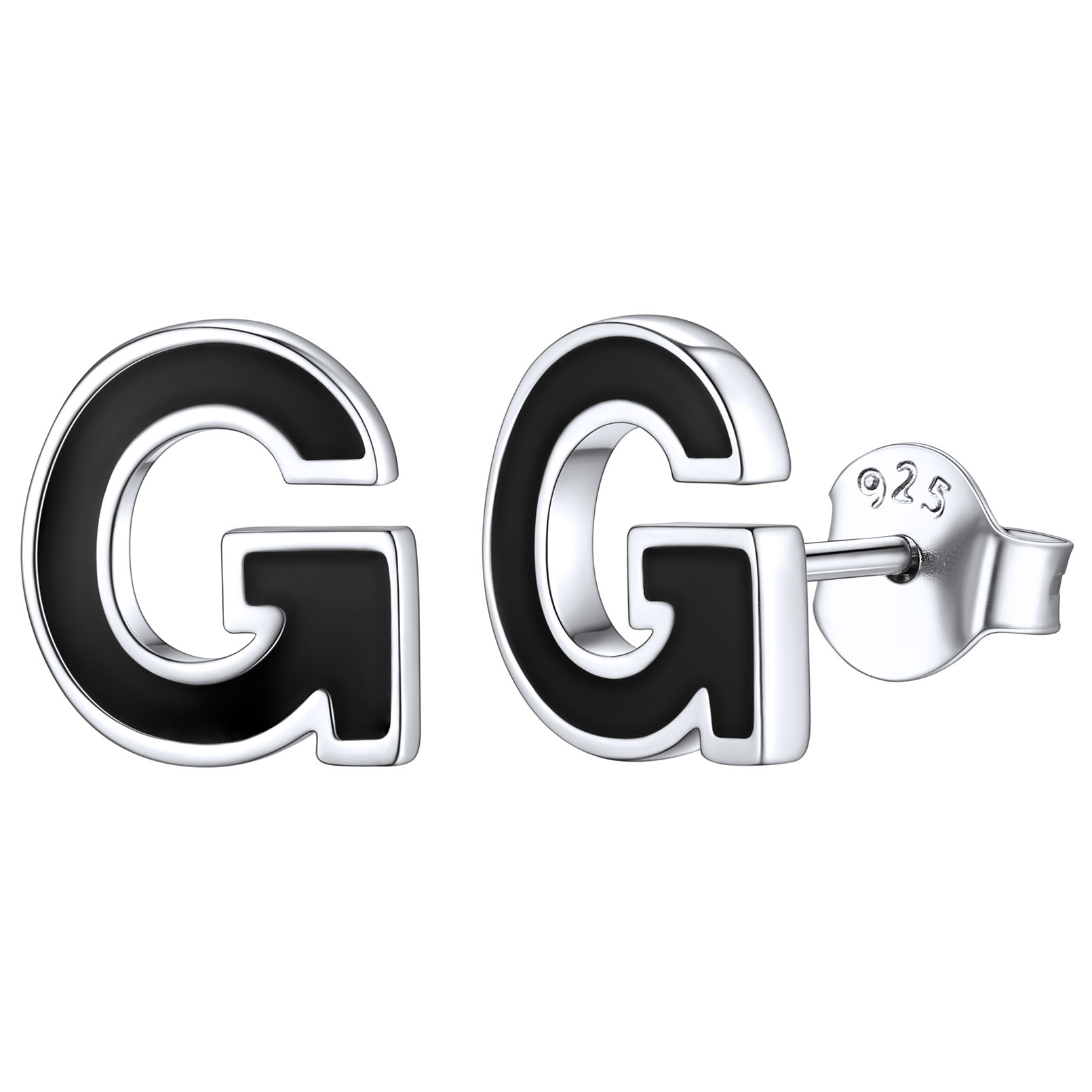 3D Initials Letter Studs Earrings
