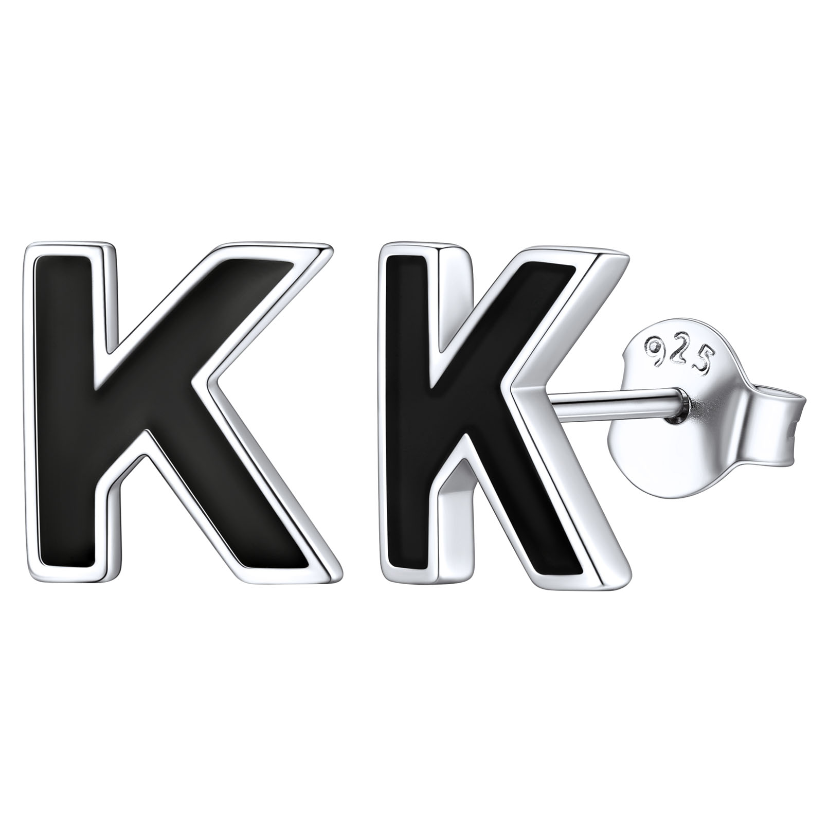 3D Initials Letter Studs Earrings