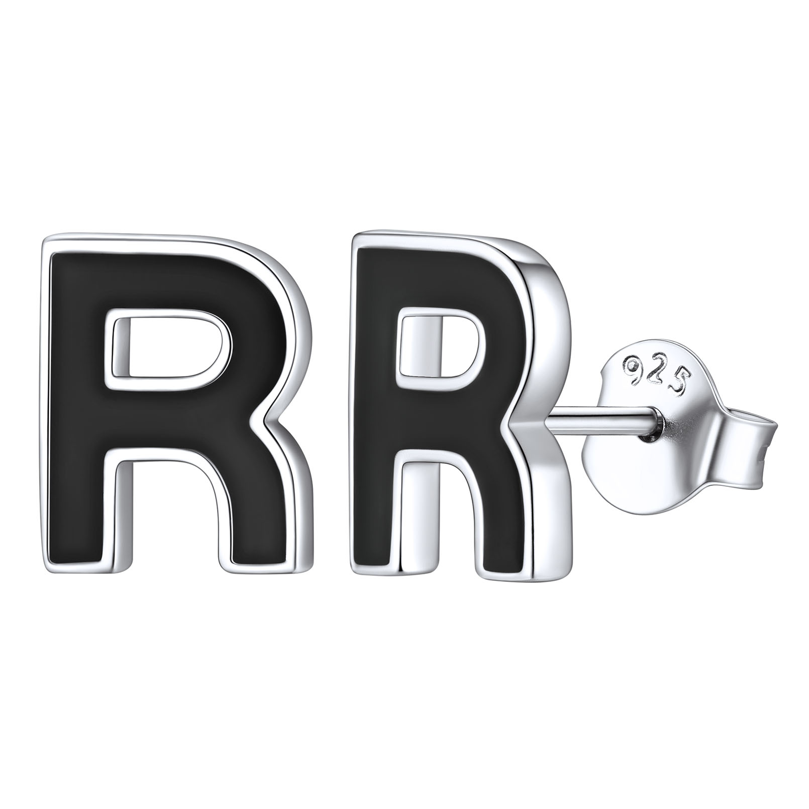 3D Initials Letter Studs Earrings