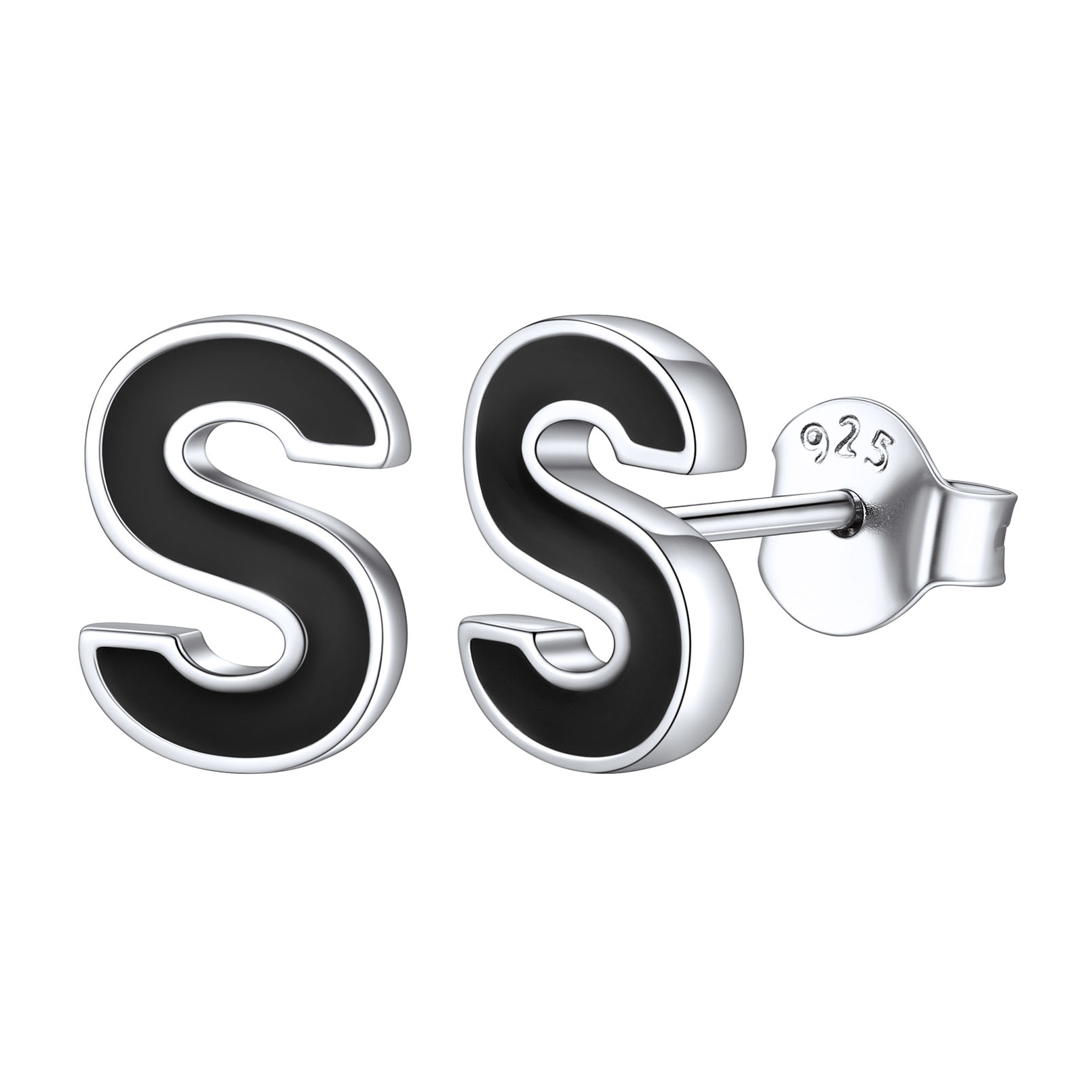 3D Initials Letter Studs Earrings