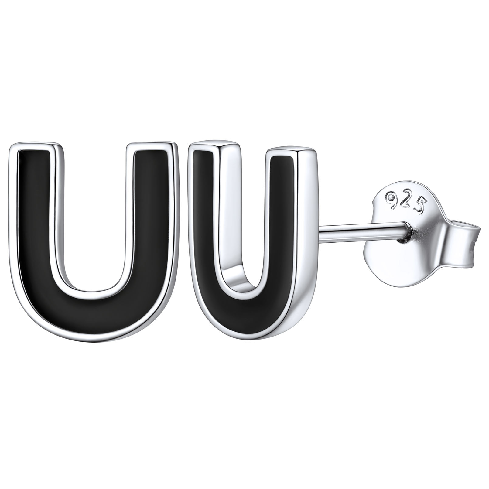 3D Initials Letter Studs Earrings