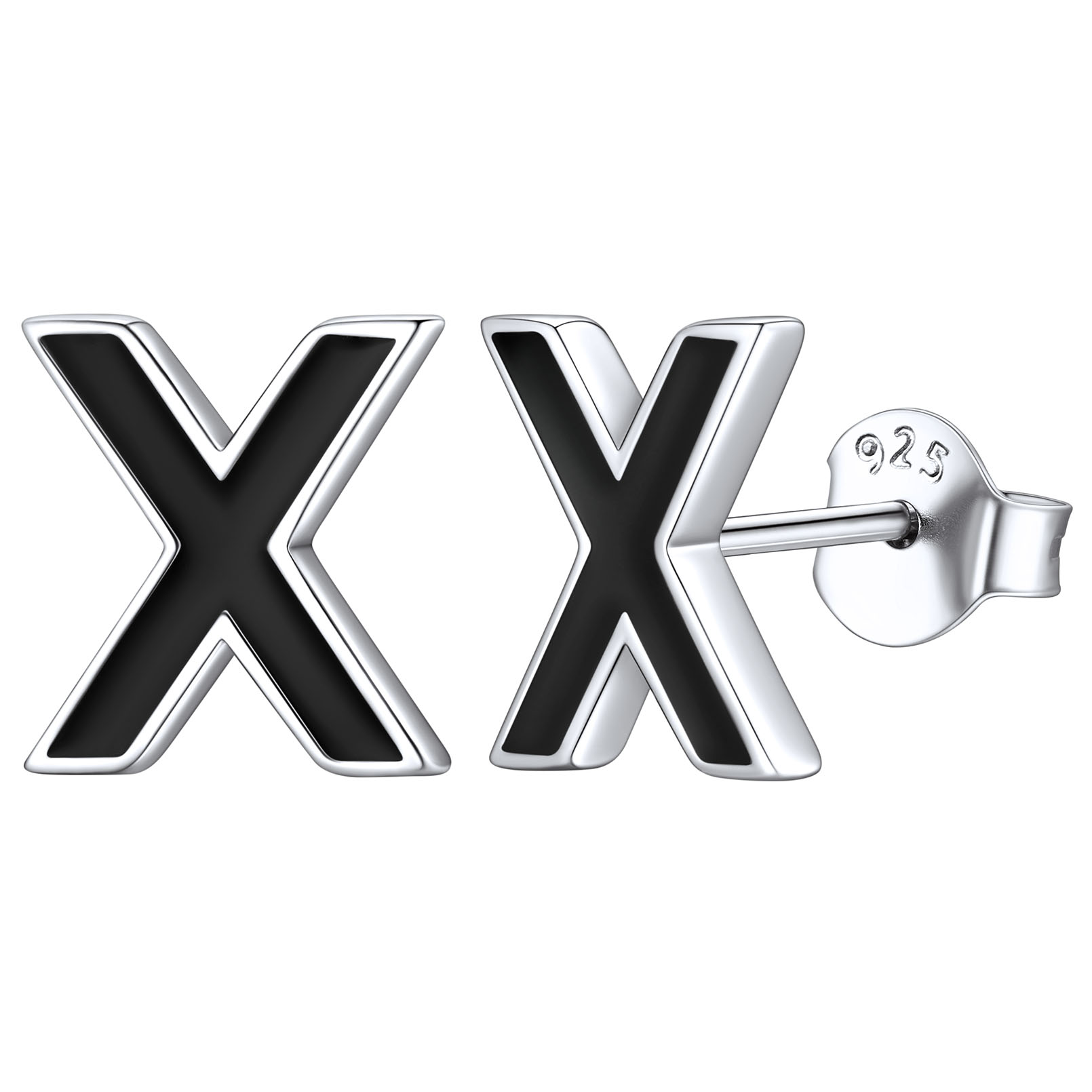 3D Initials Letter Studs Earrings