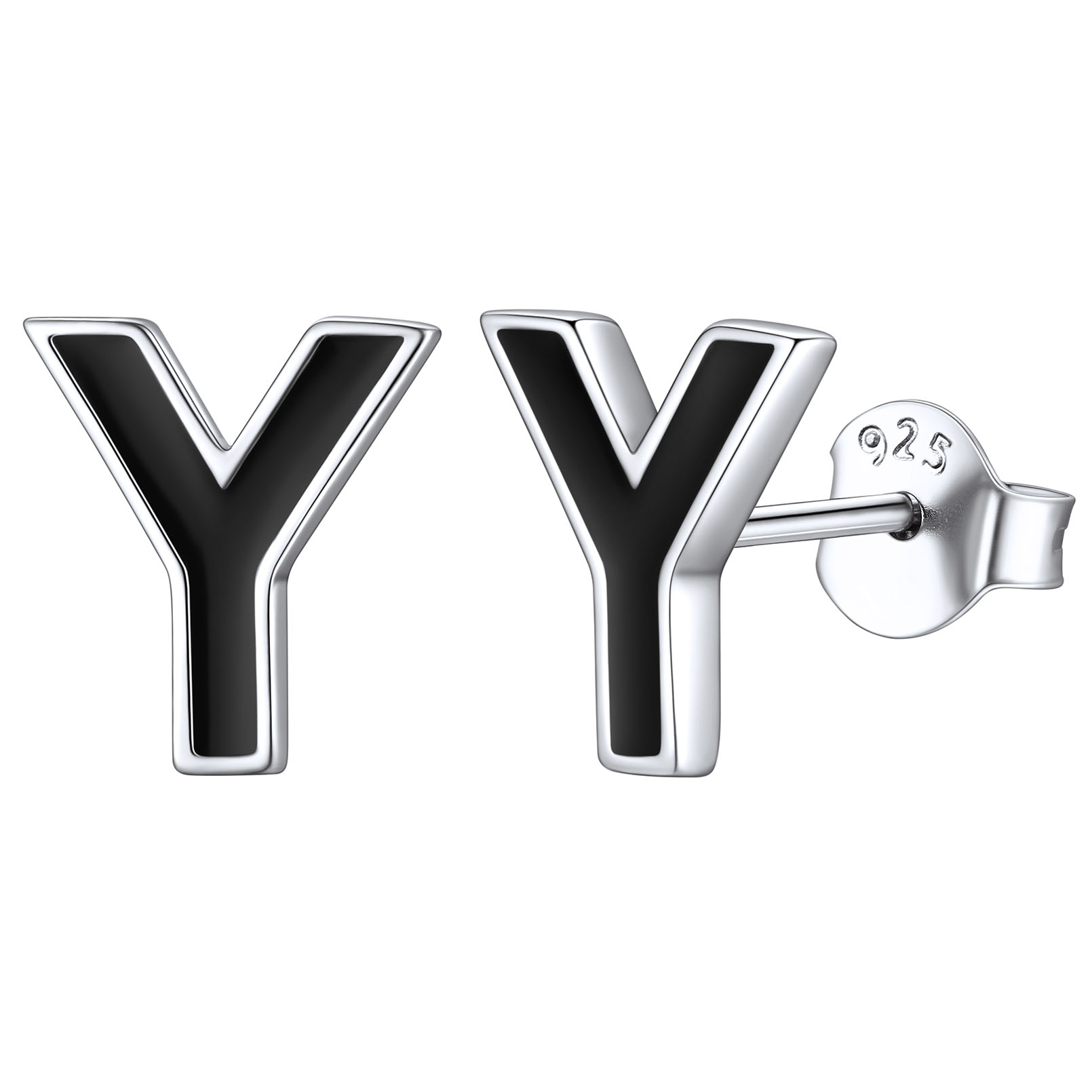3D Initials Letter Studs Earrings