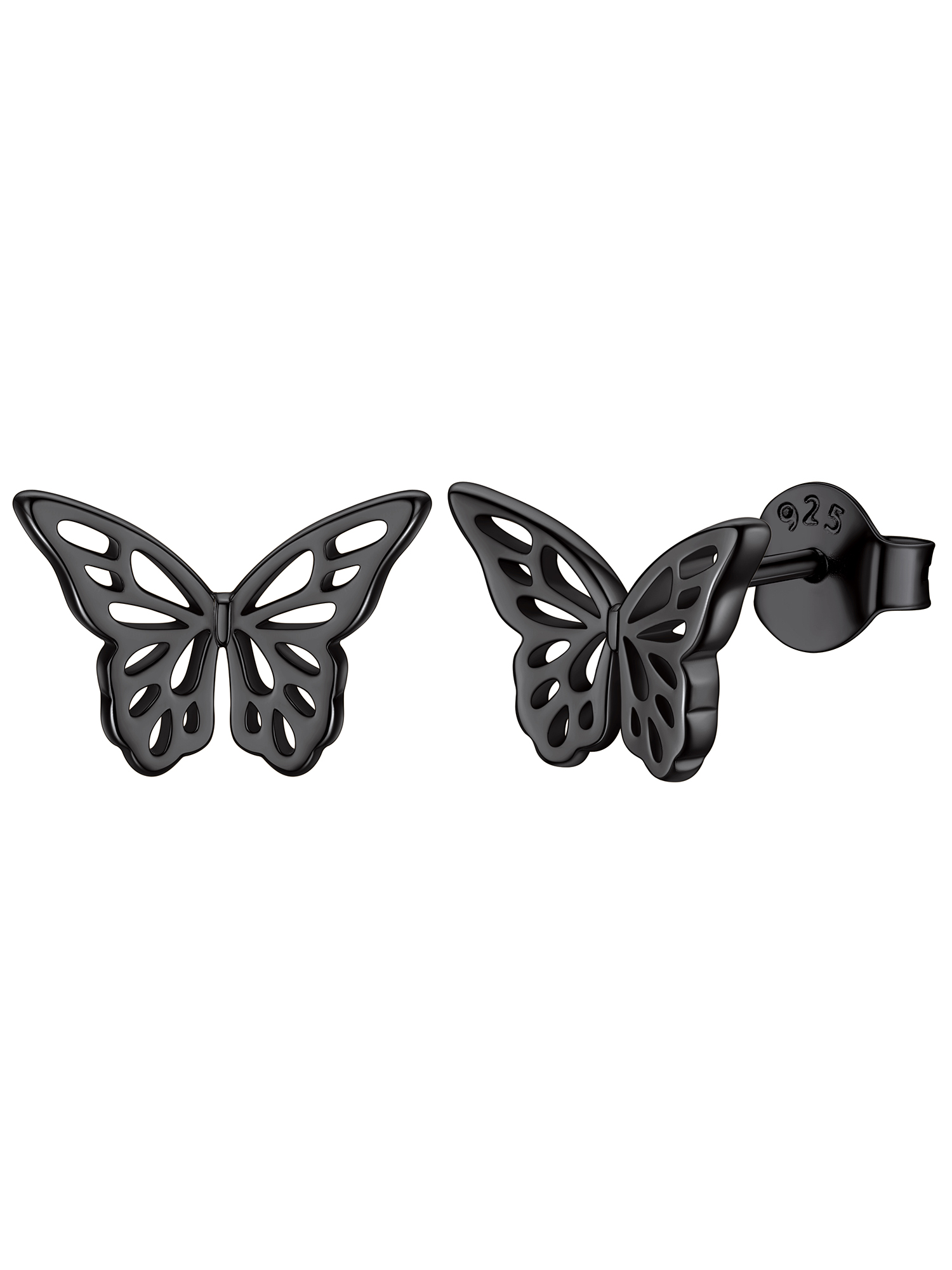 Black Butterfly Stud Earrings