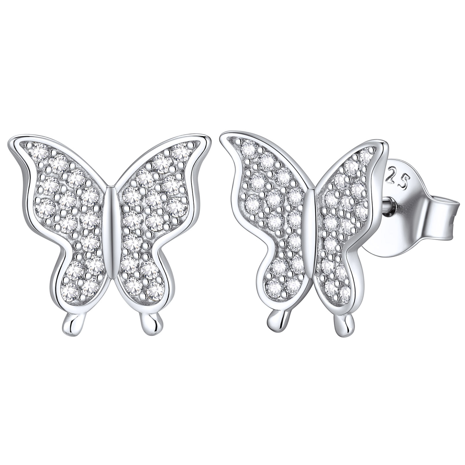 Sterling Silver Butterfly Stud Earrings for Her