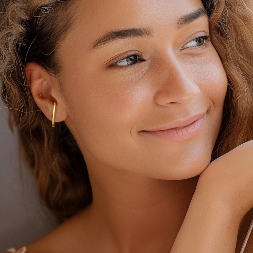 Sterling Silver C-Shape Studs Earrings Stud Earrings for Her