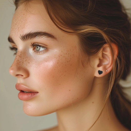 Sterling Silver 7mm Heart Stud Earrings for Women