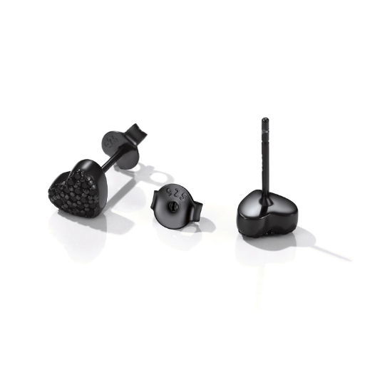 Sterling Silver 7mm Heart Stud Earrings for Women