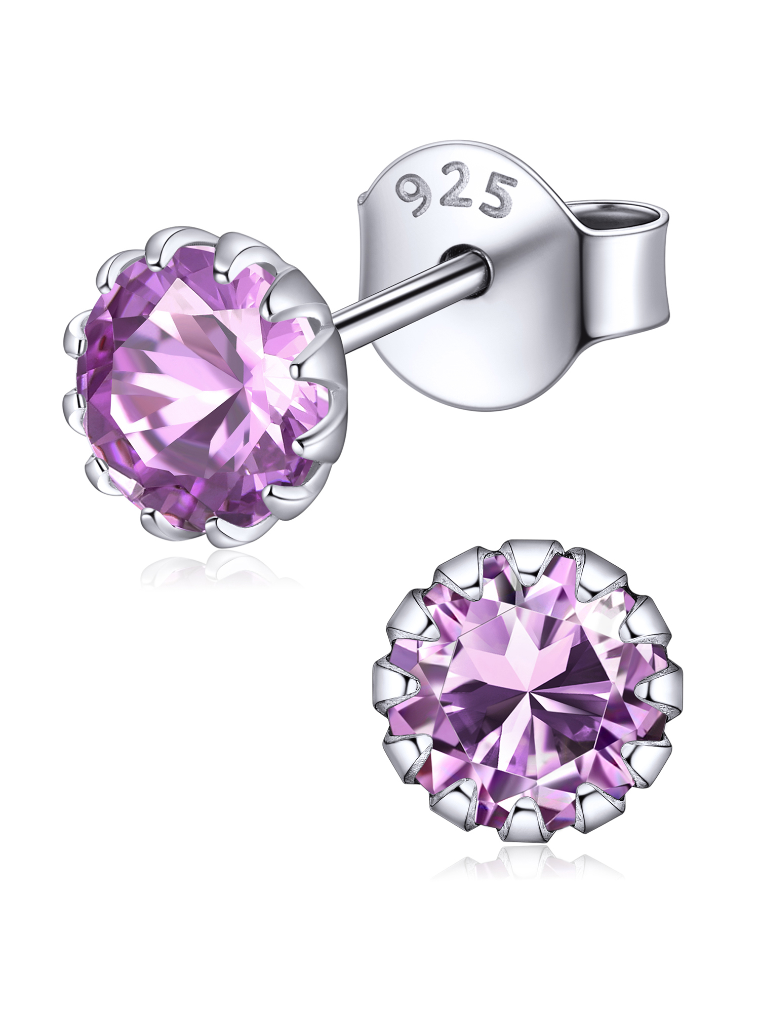 Round Cut Birthstone Stud Earrings for Ladies,  june birthstone, Alexandrite Jewelry, Gemini Birthstone, Cancer Birthstone, birthstone jewelry, gift idea