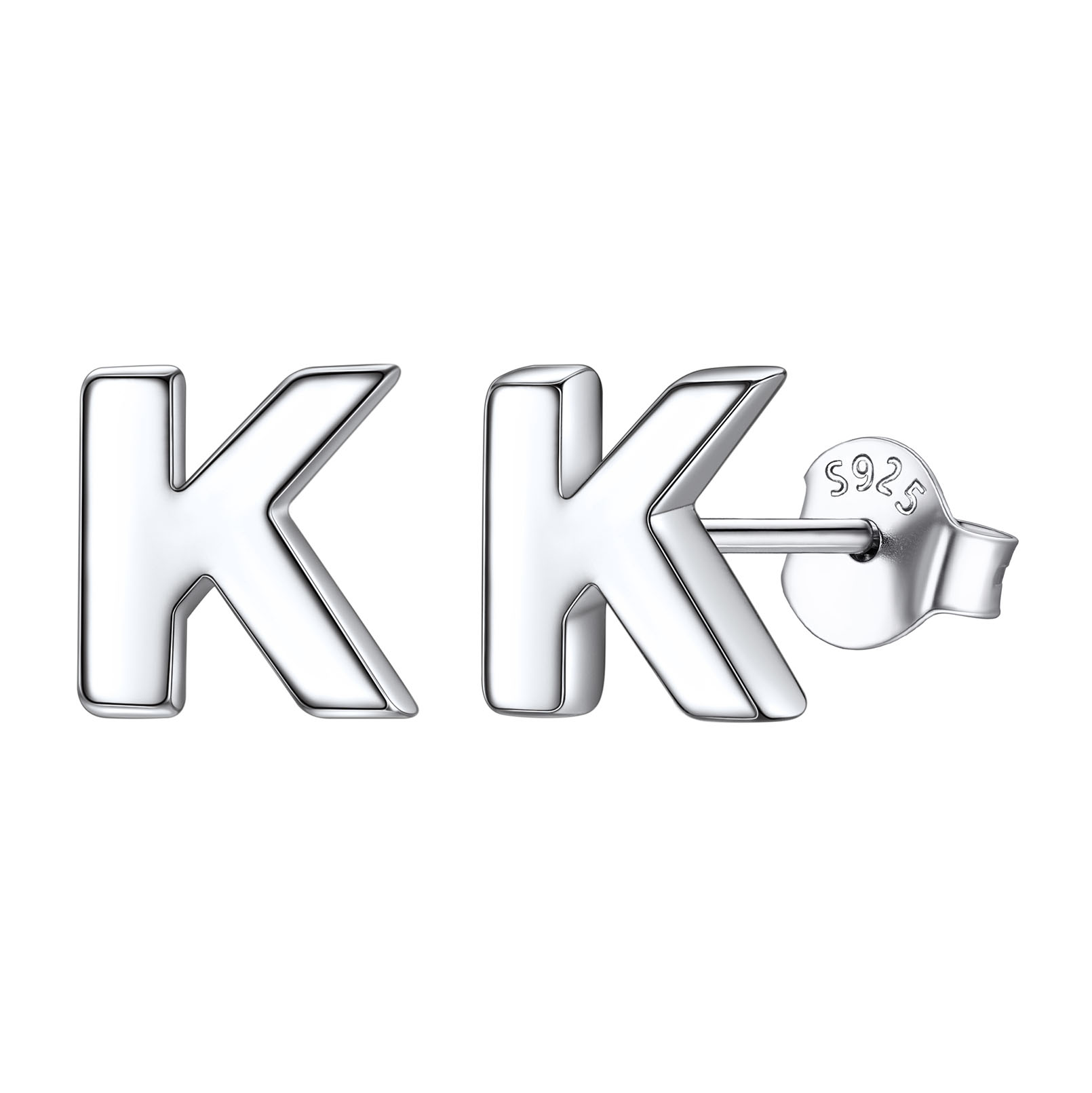 Hypoallergenic Initial Letter Earrings Studs