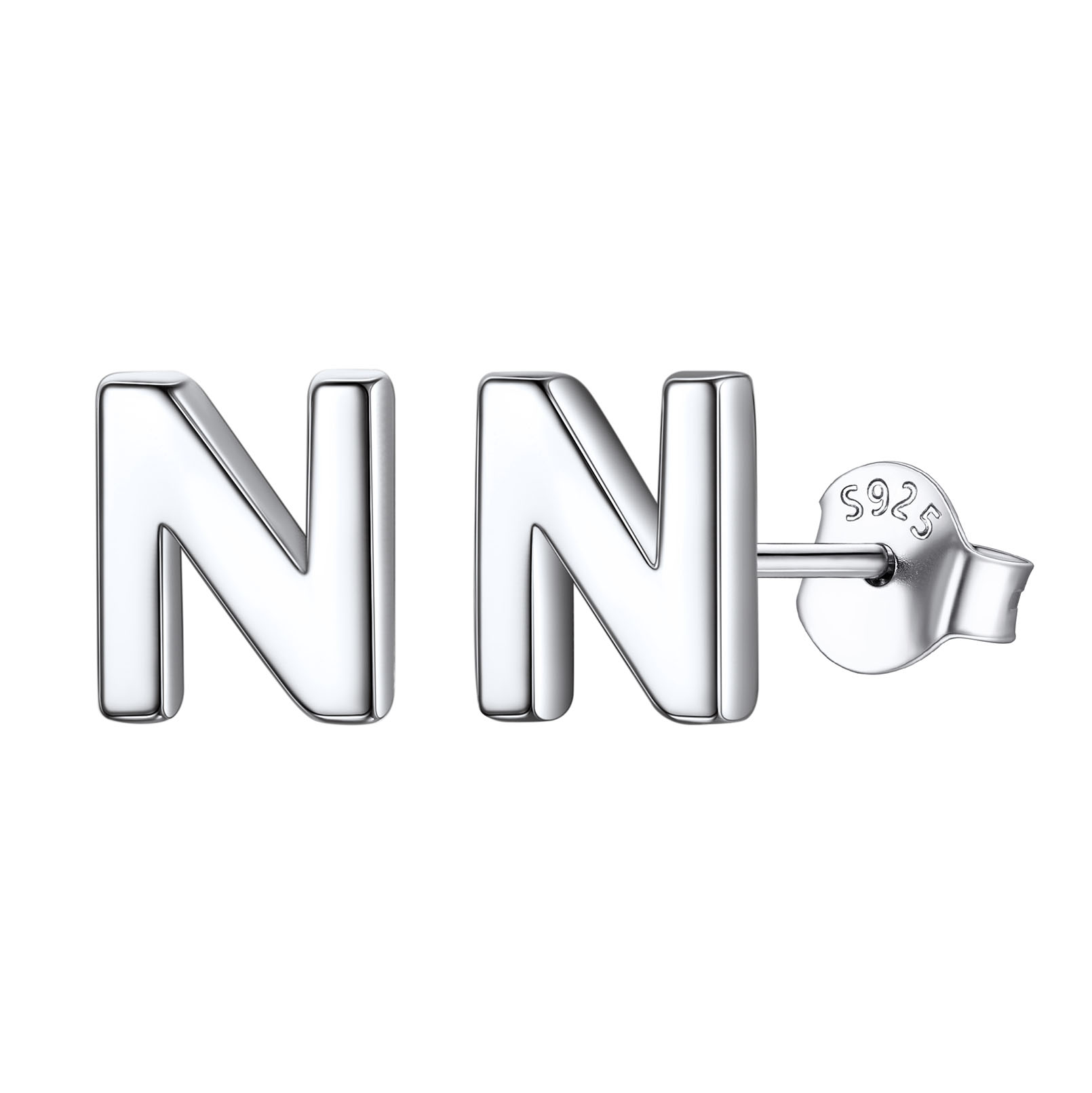 Hypoallergenic Initial Letter Earrings Studs