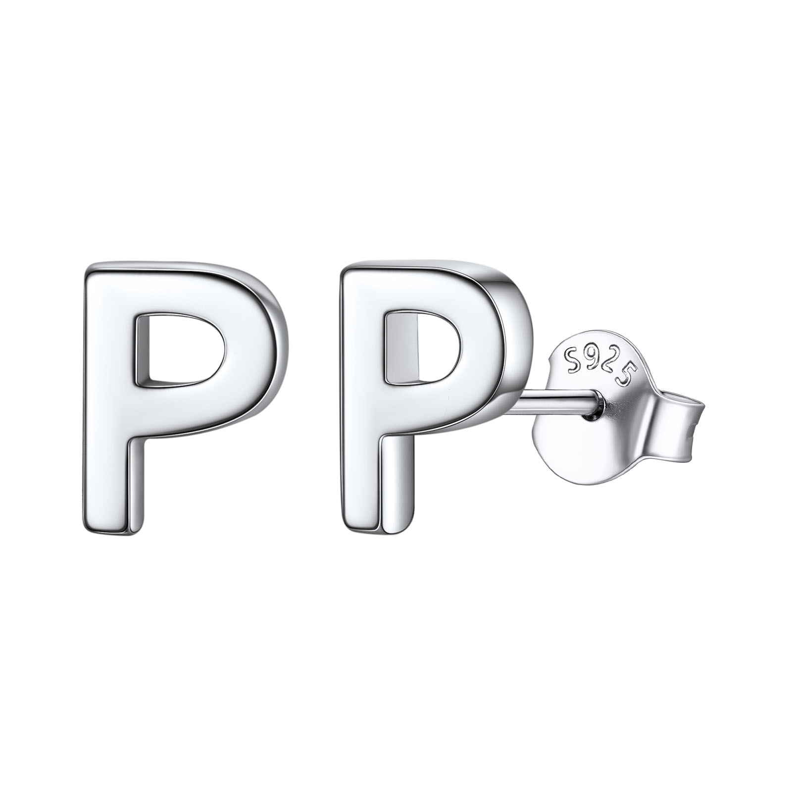 Hypoallergenic Initial Letter Earrings Studs