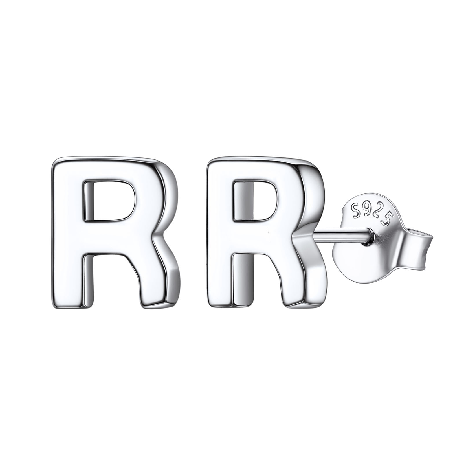 Hypoallergenic Initial Letter Earrings Studs