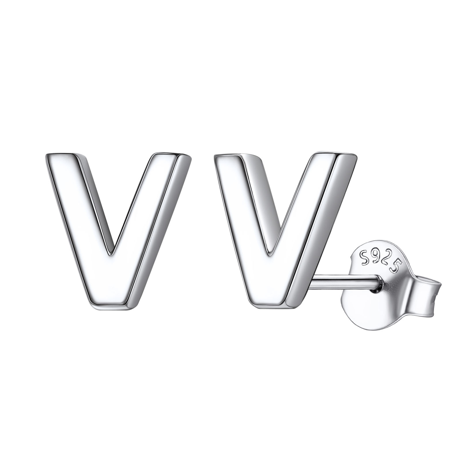 Hypoallergenic Initial Letter Earrings Studs