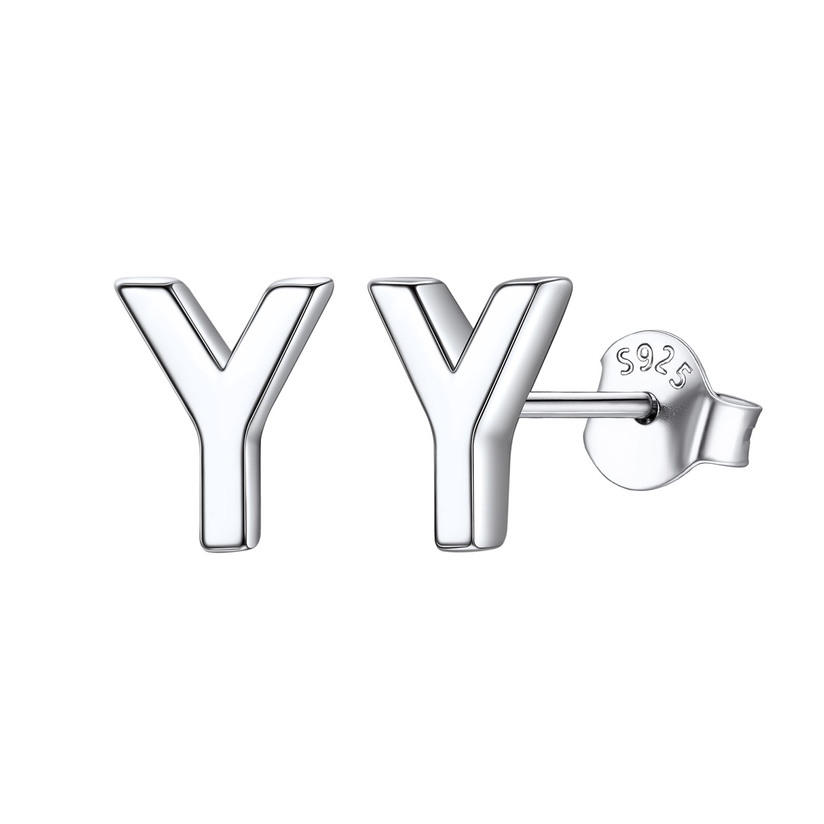 Hypoallergenic Initial Letter Earrings Studs