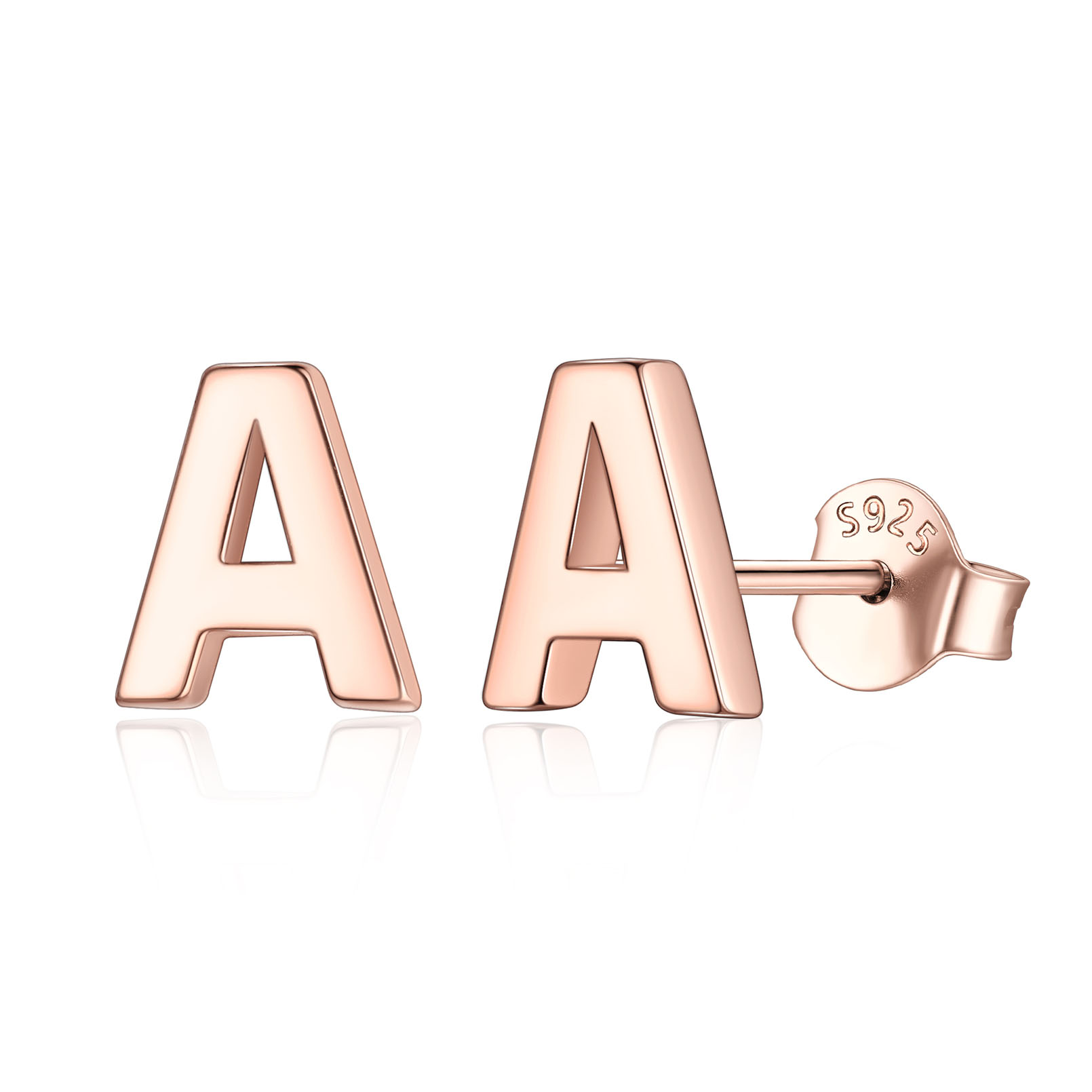 Hypoallergenic Initial Letter Earrings Studs