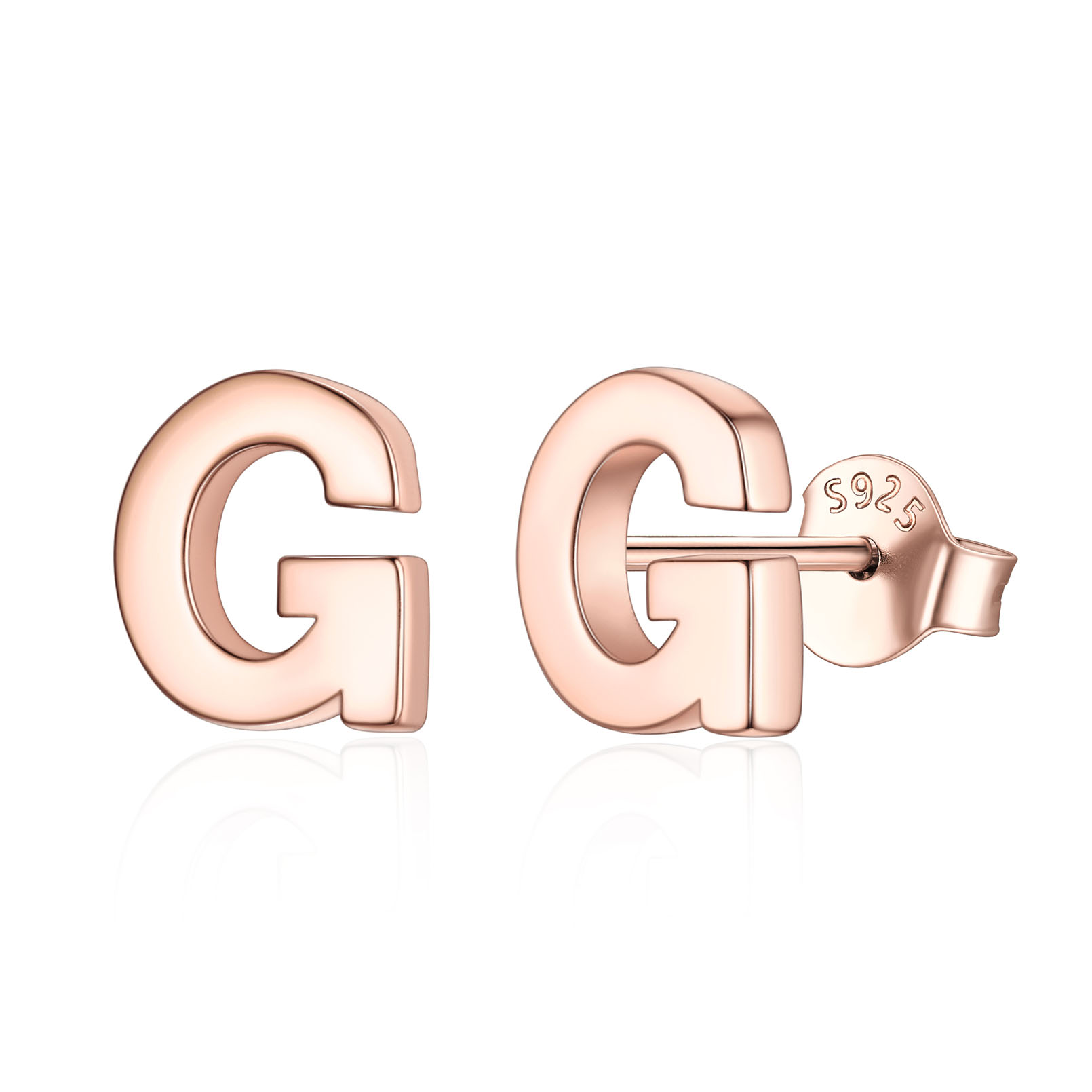 Hypoallergenic Initial Letter Earrings Studs