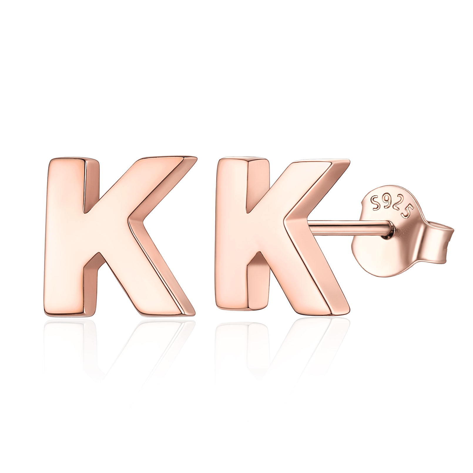 Hypoallergenic Initial Letter Earrings Studs