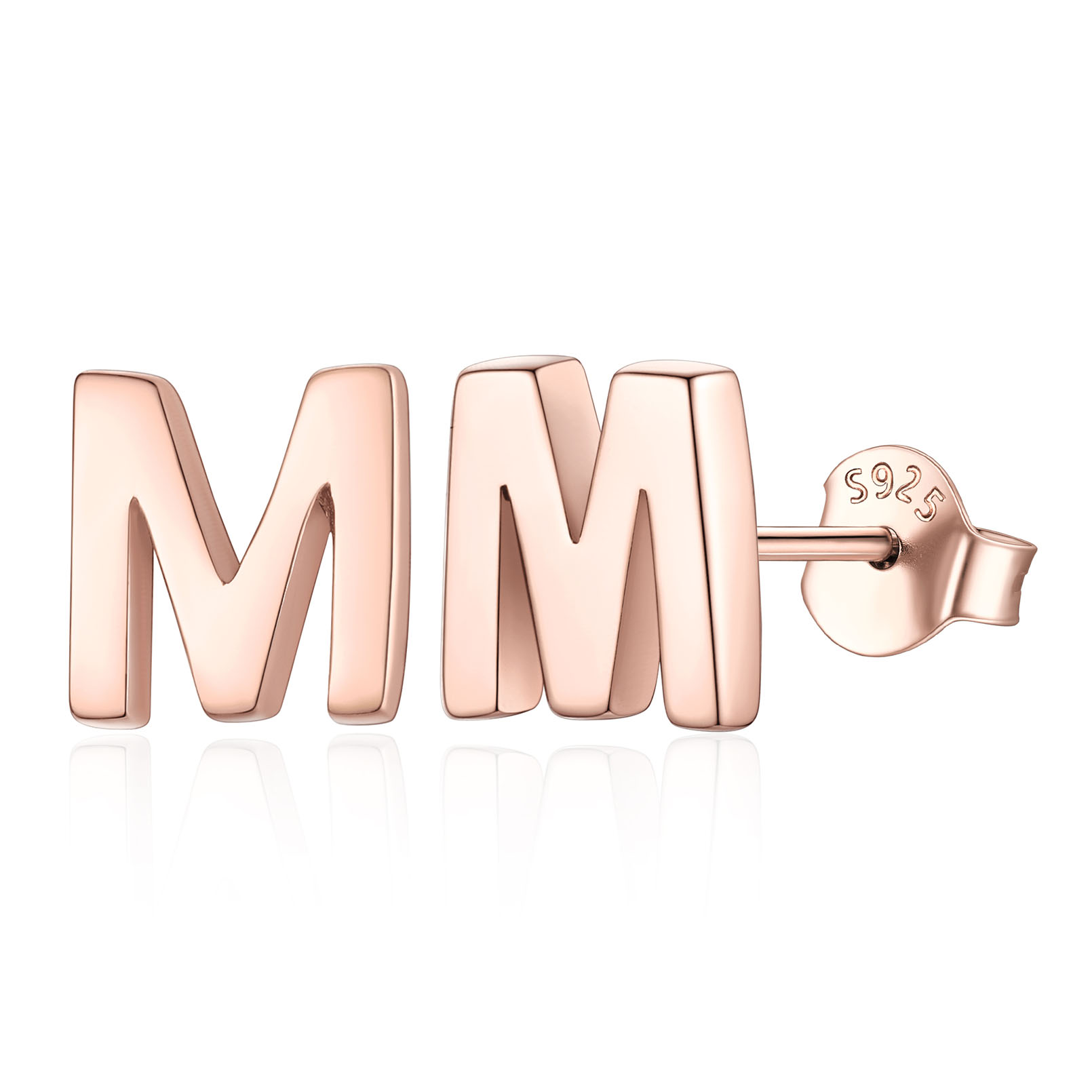 Hypoallergenic Initial Letter Earrings Studs