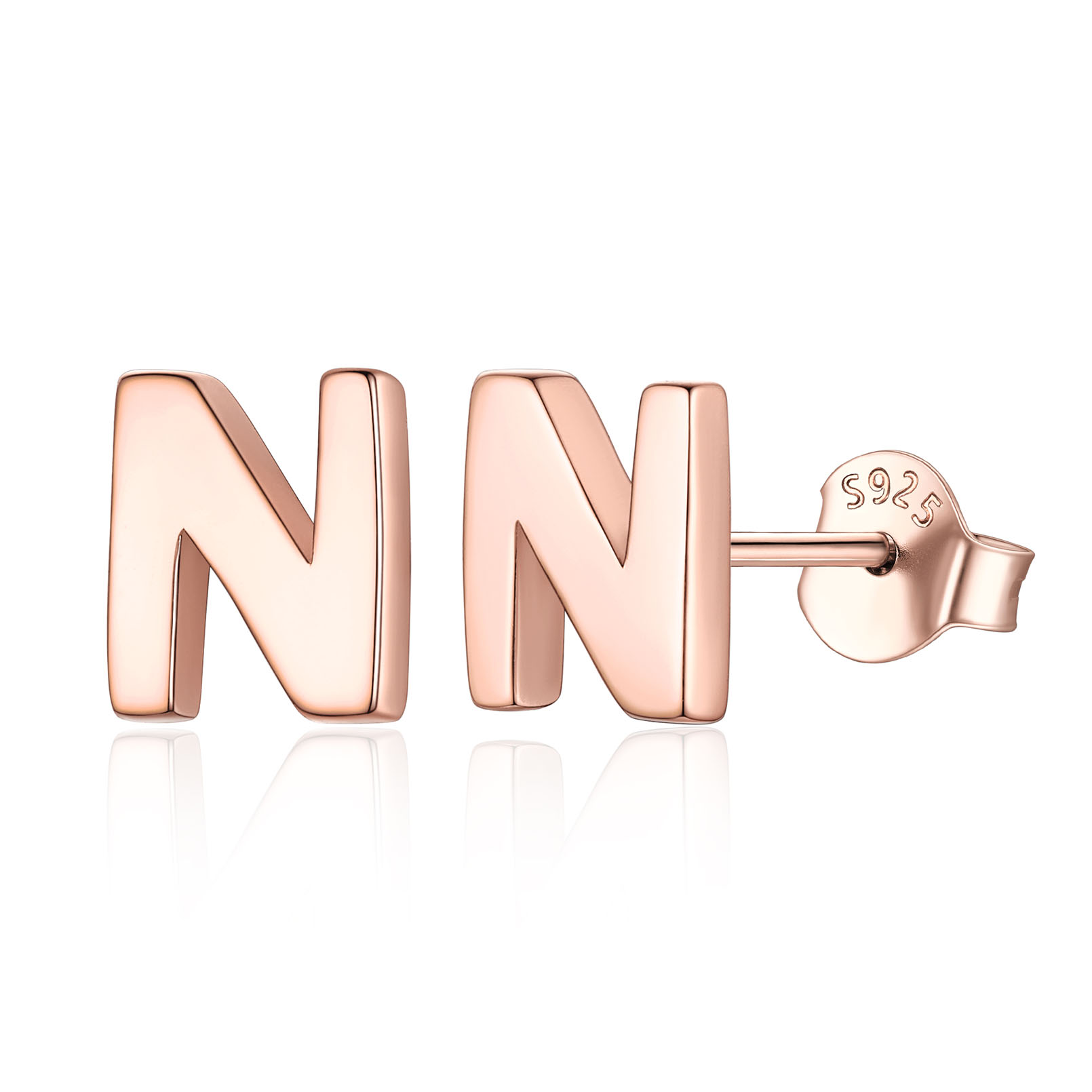 Hypoallergenic Initial Letter Earrings Studs