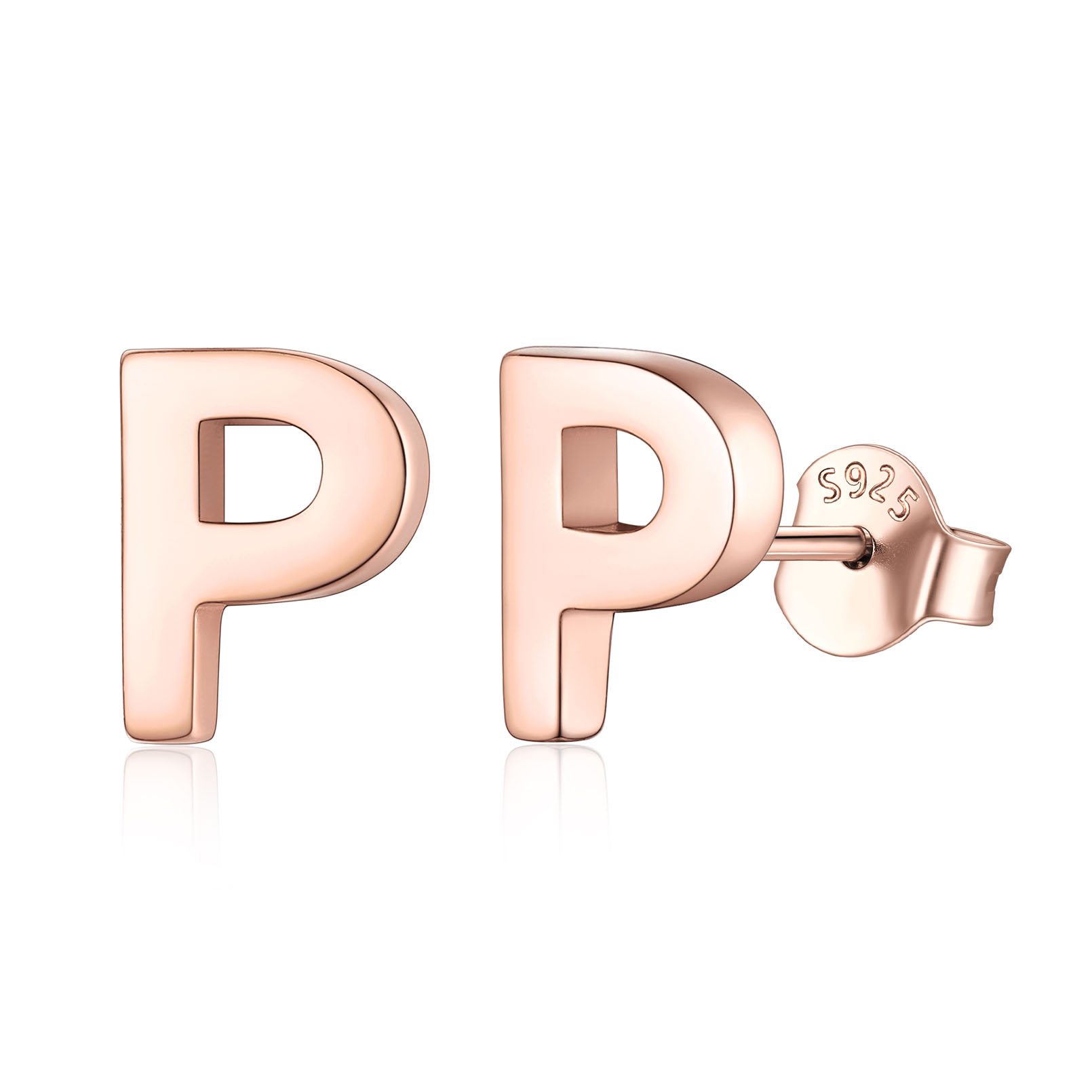 Hypoallergenic Initial Letter Earrings Studs