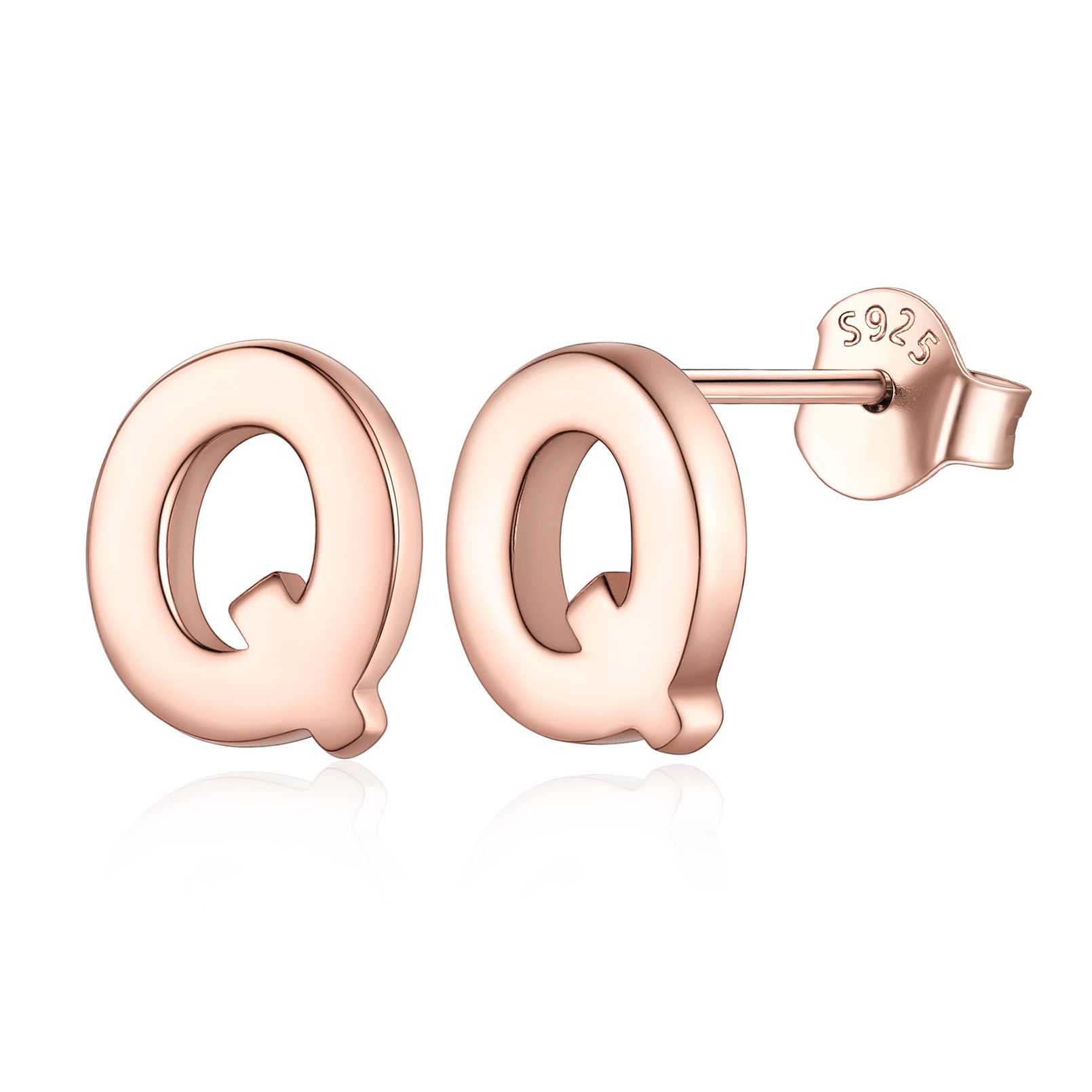 Hypoallergenic Initial Letter Earrings Studs