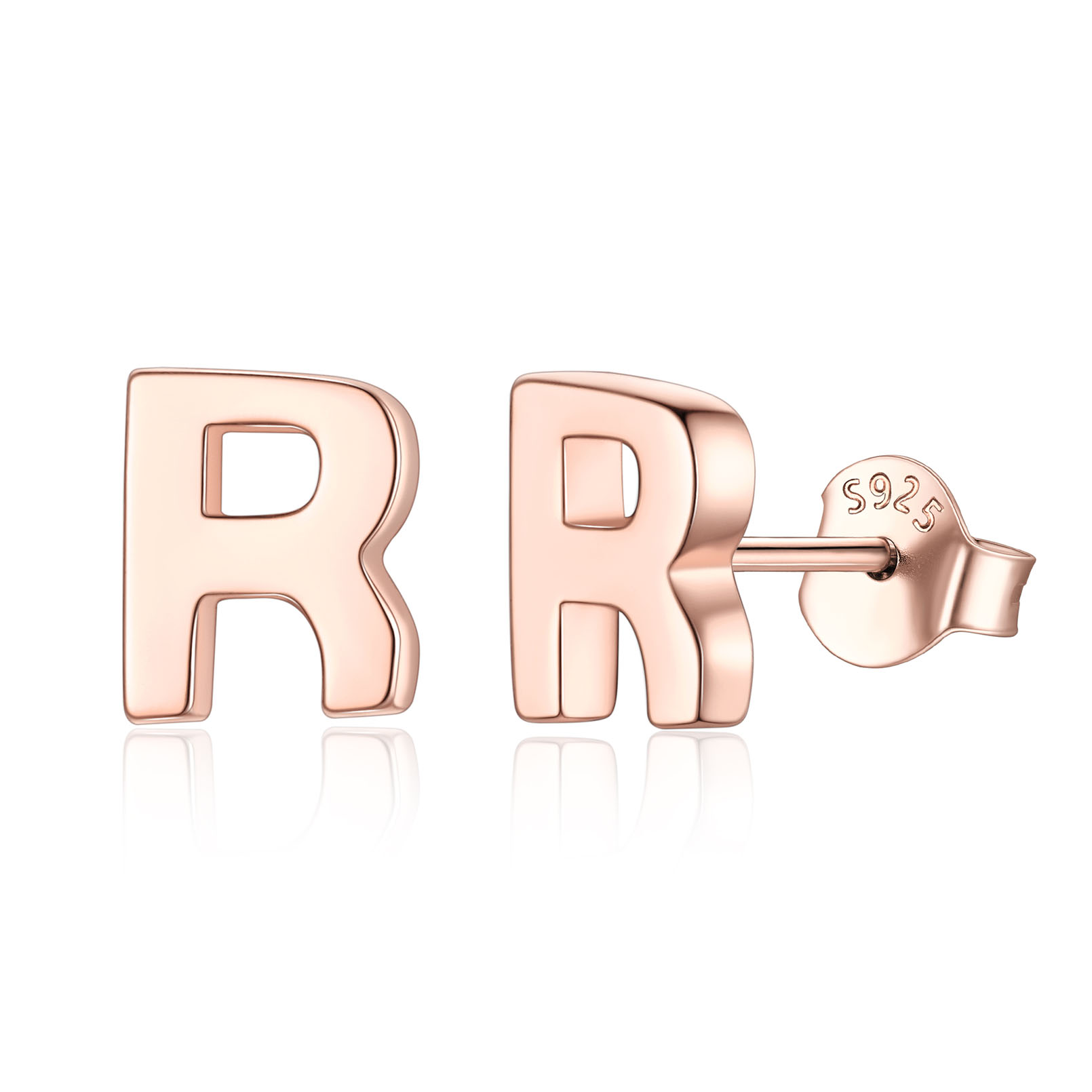 Hypoallergenic Initial Letter Earrings Studs