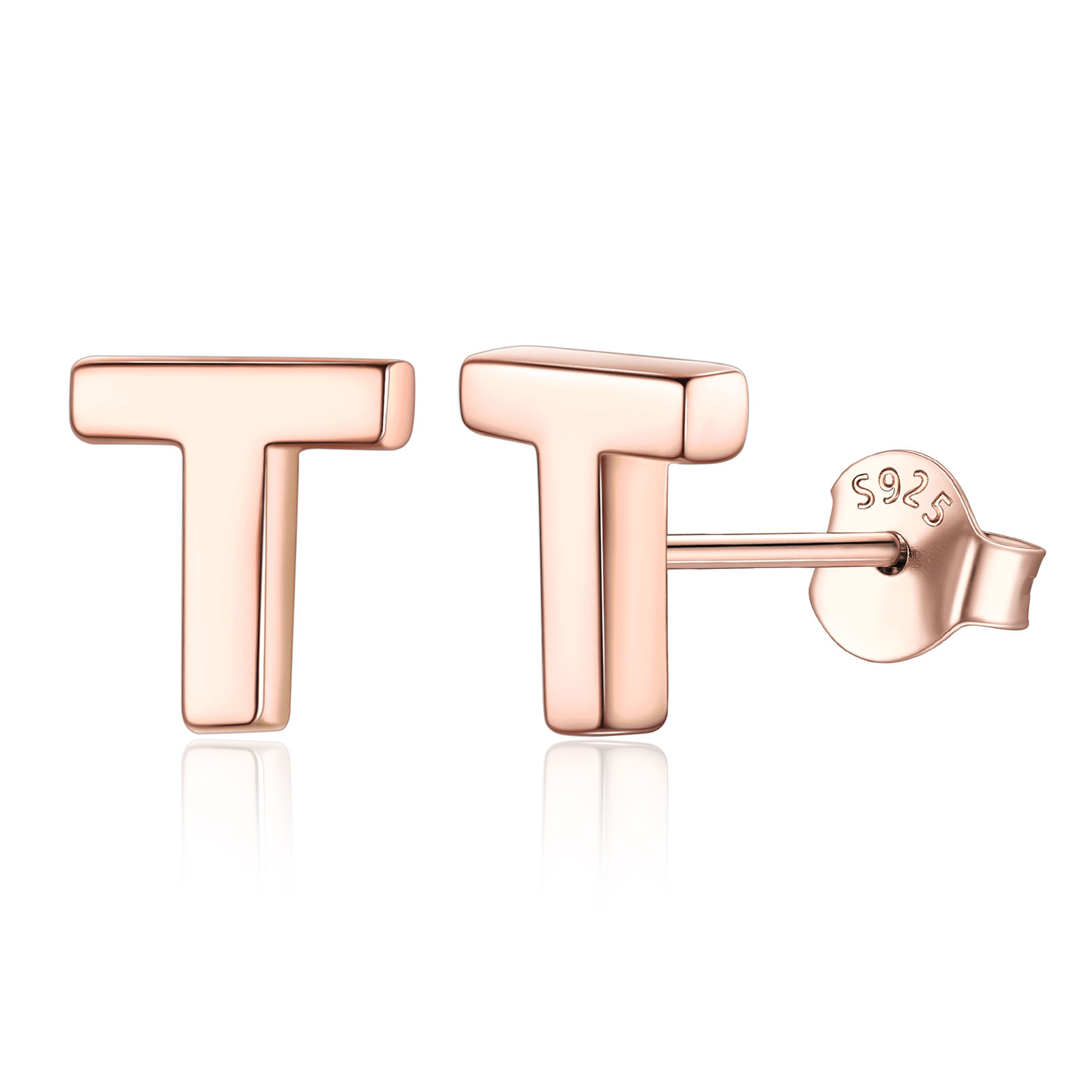 Hypoallergenic Initial Letter Earrings Studs