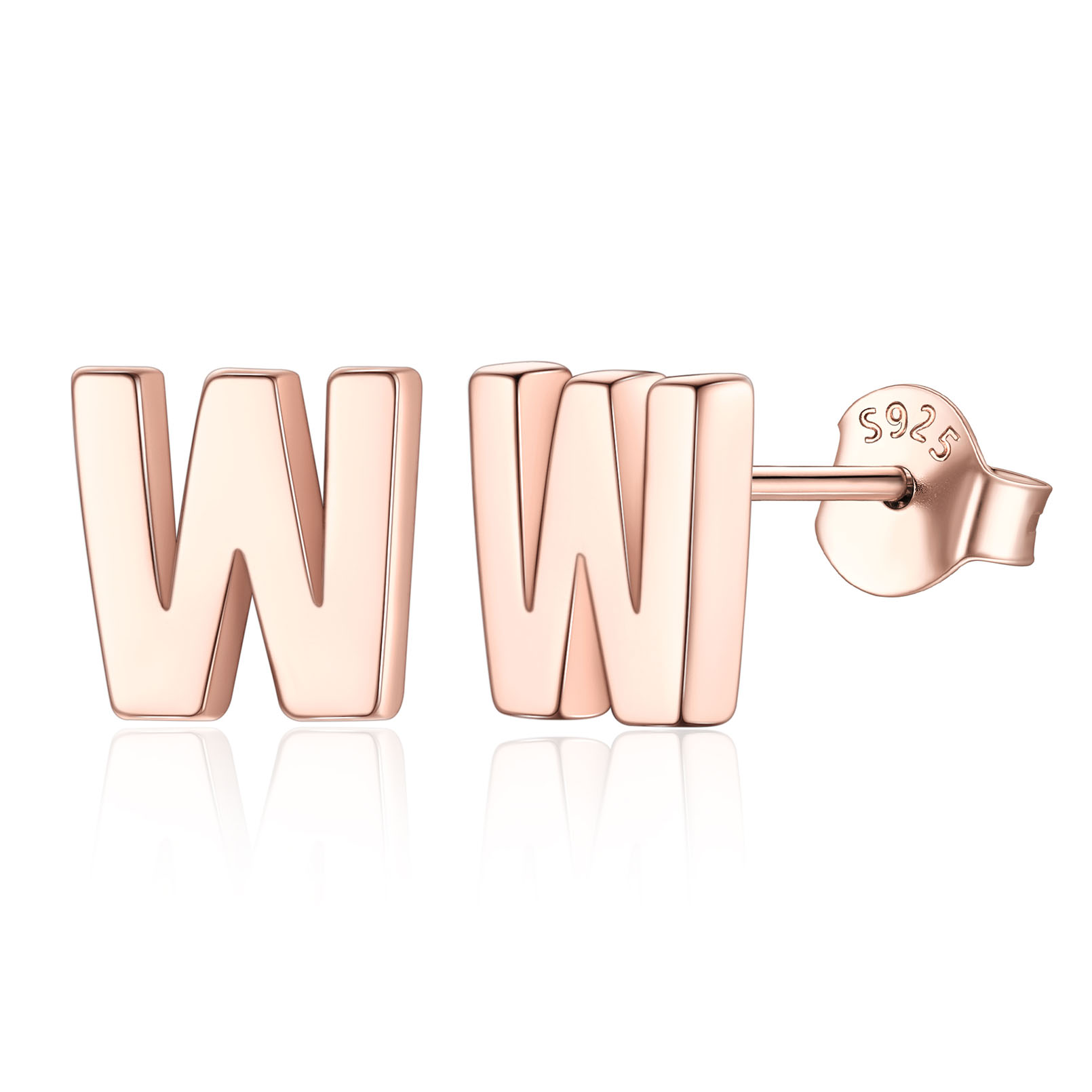Hypoallergenic Initial Letter Earrings Studs