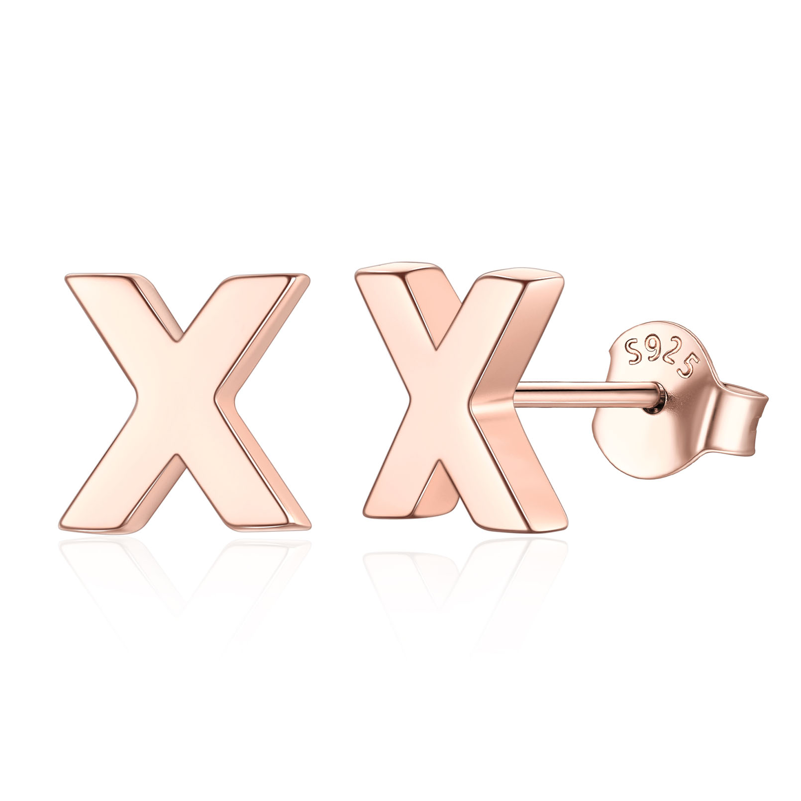 Hypoallergenic Initial Letter Earrings Studs