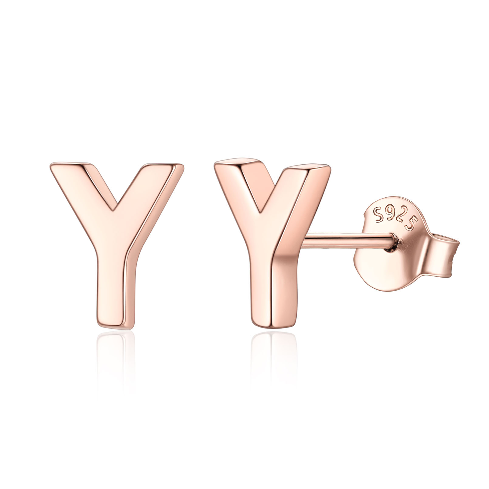 Hypoallergenic Initial Letter Earrings Studs