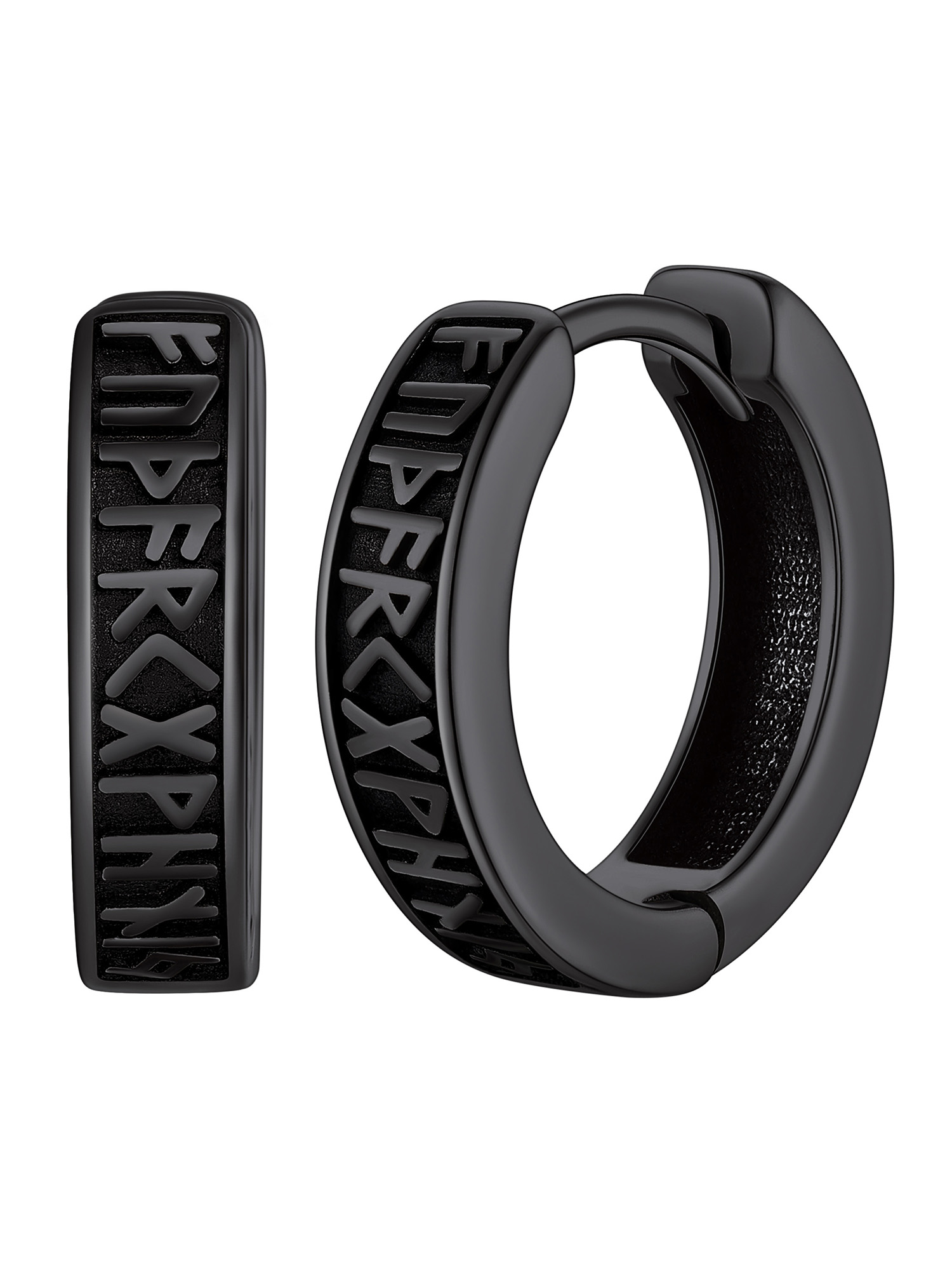 Runes Hoop Hypoallergenic Huggie Earrings 