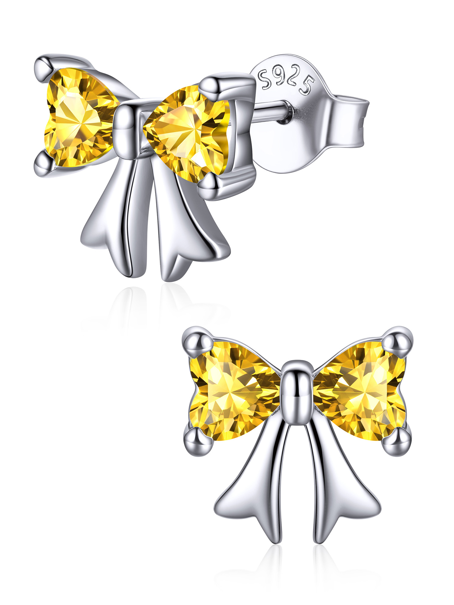 Birthstone Bow Earrings 