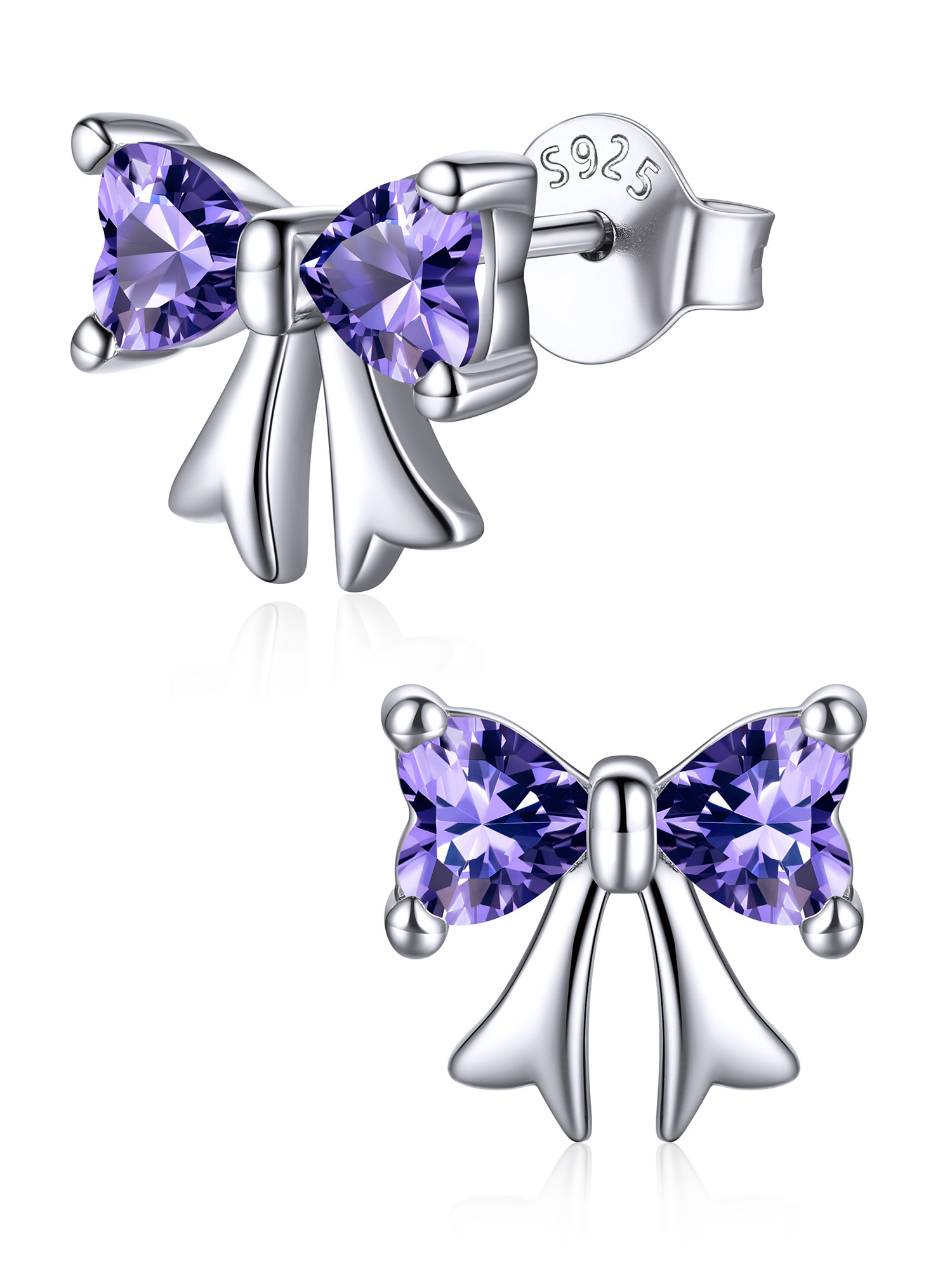 Birthstone Bow Earrings 
