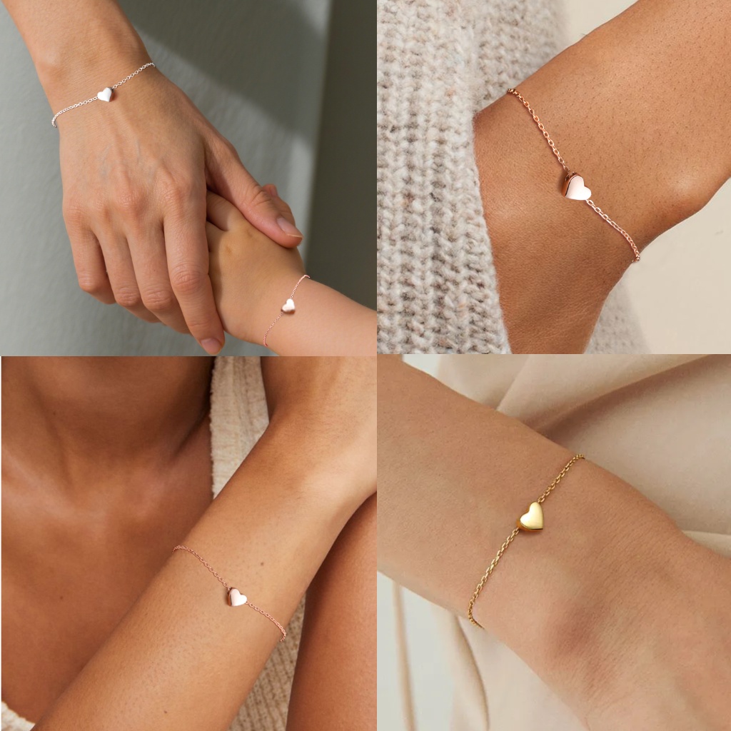 Heart Link Chain Bracelet for Women & Men