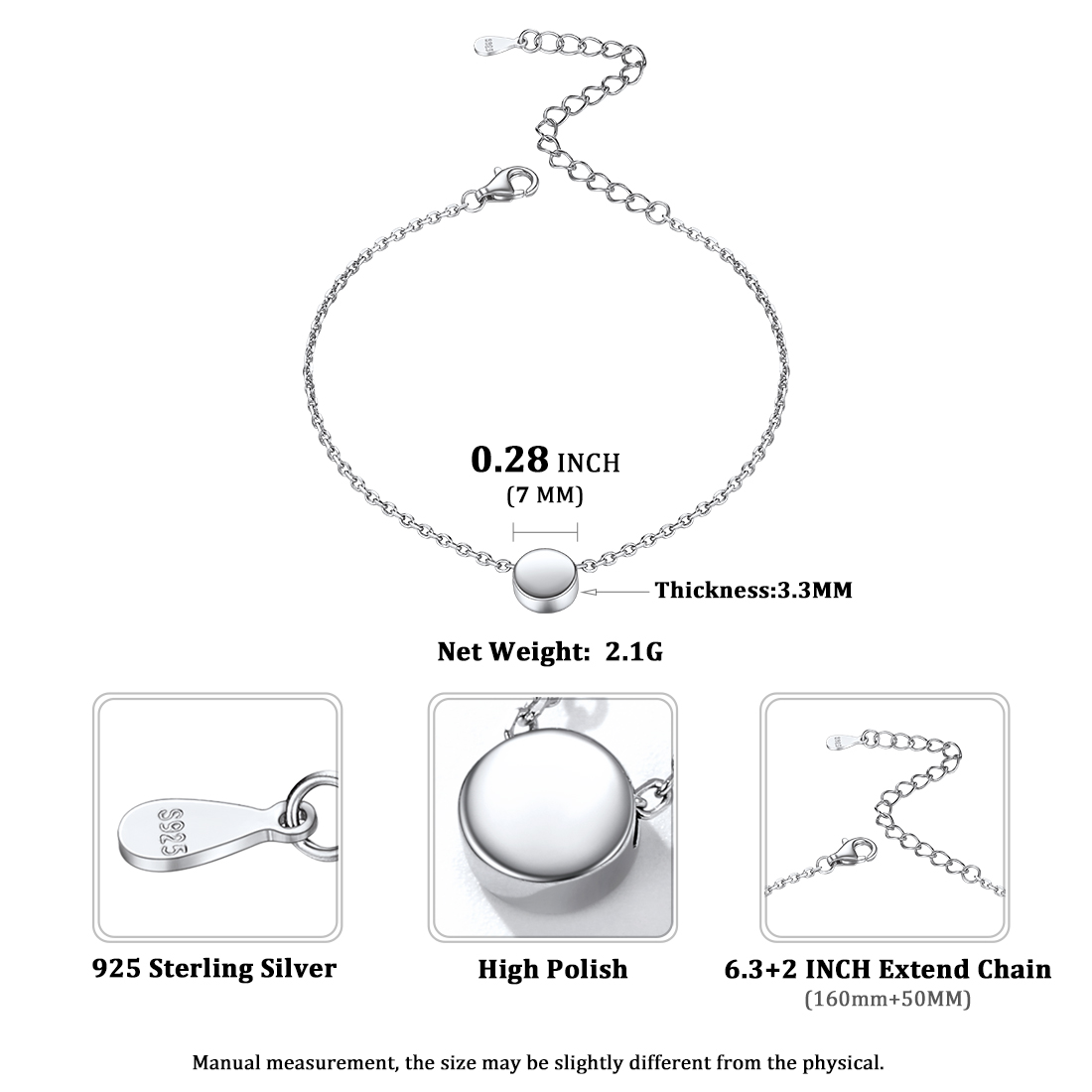 Minimalist Round Circle Dot Bracelet
