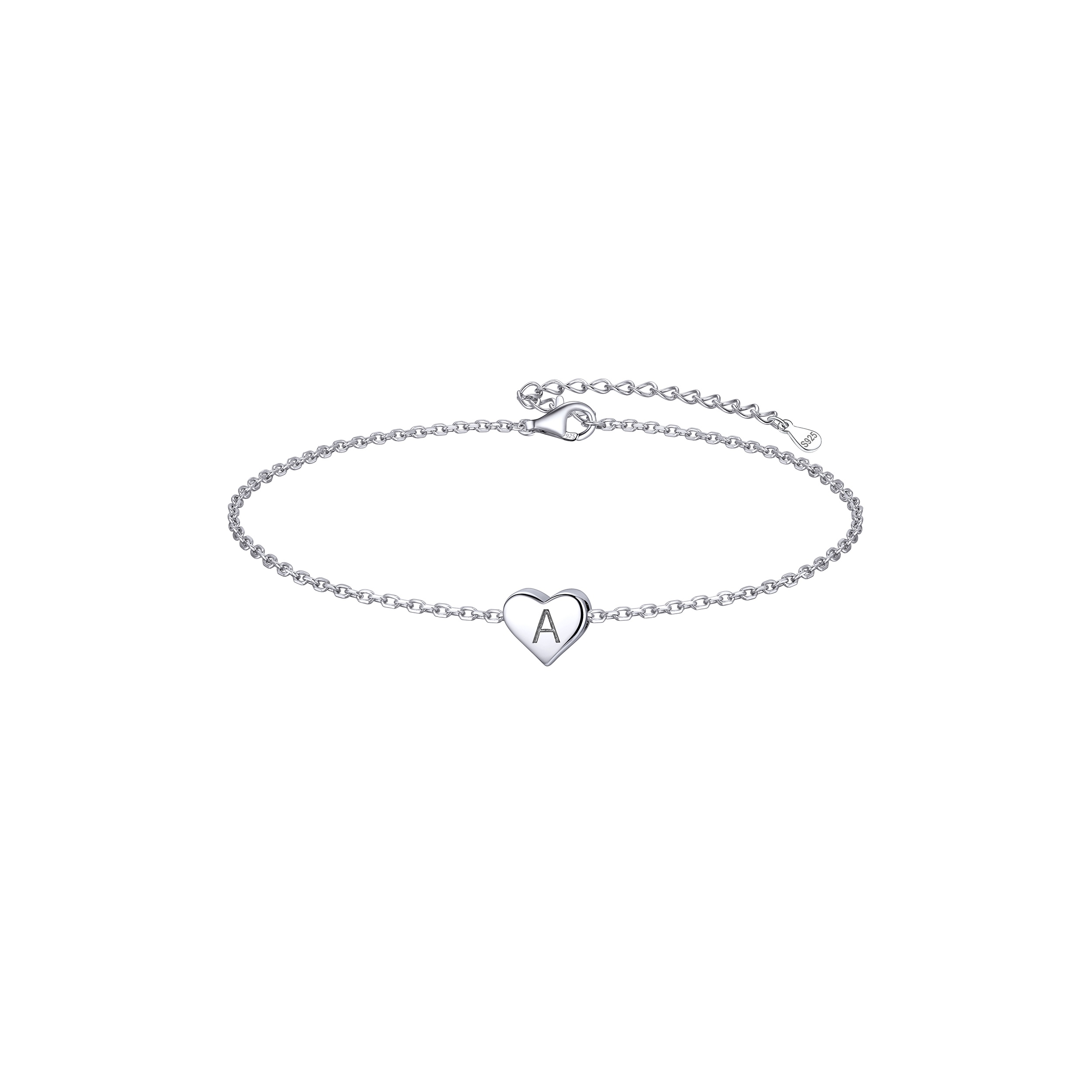 Small Heart & Dainty Initial Letter Bracelet