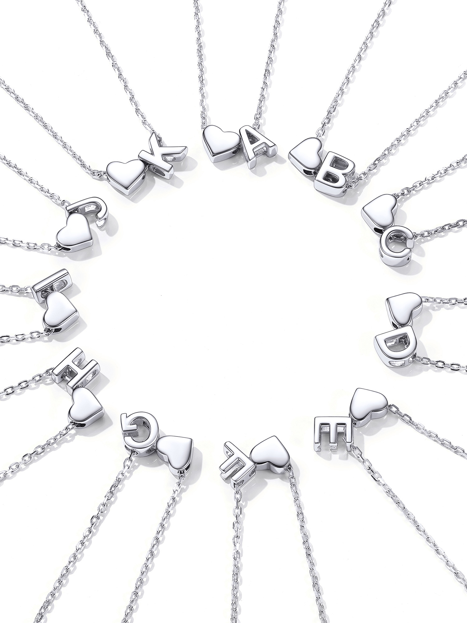 Classic Initial Letters with Heart Bracelet, sterling silver jewlery, initial bracelet, gift idea