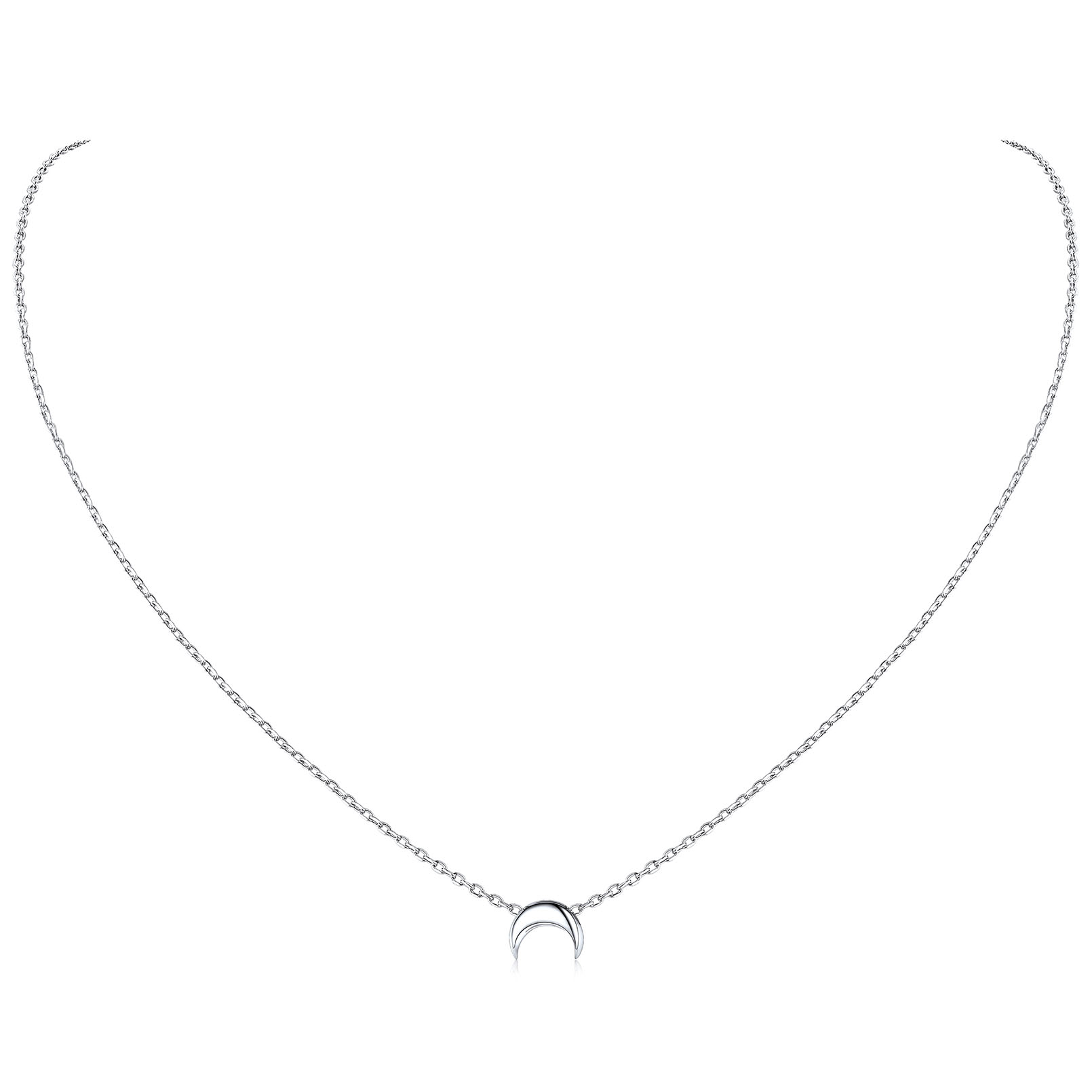 Silver Moon Dainty Pendant Necklace