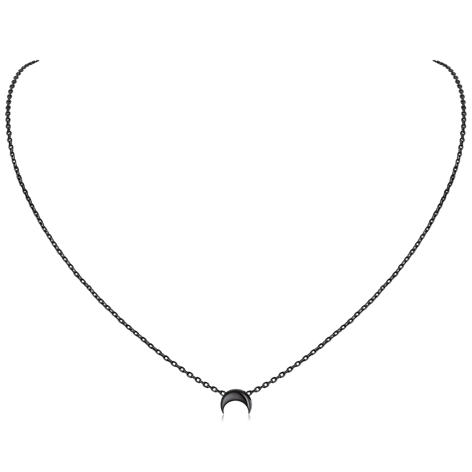 Black Moon Dainty Pendant Necklace