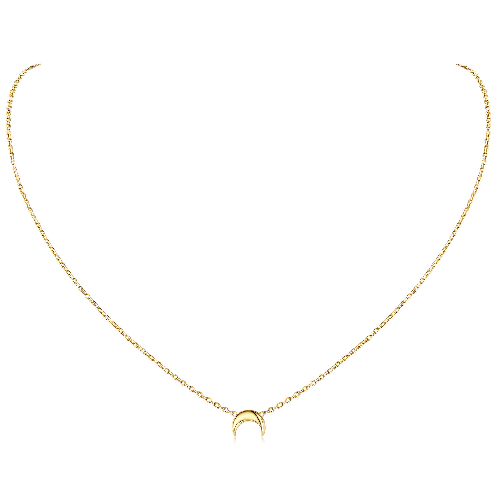 Gold Moon Dainty Pendant Necklace
