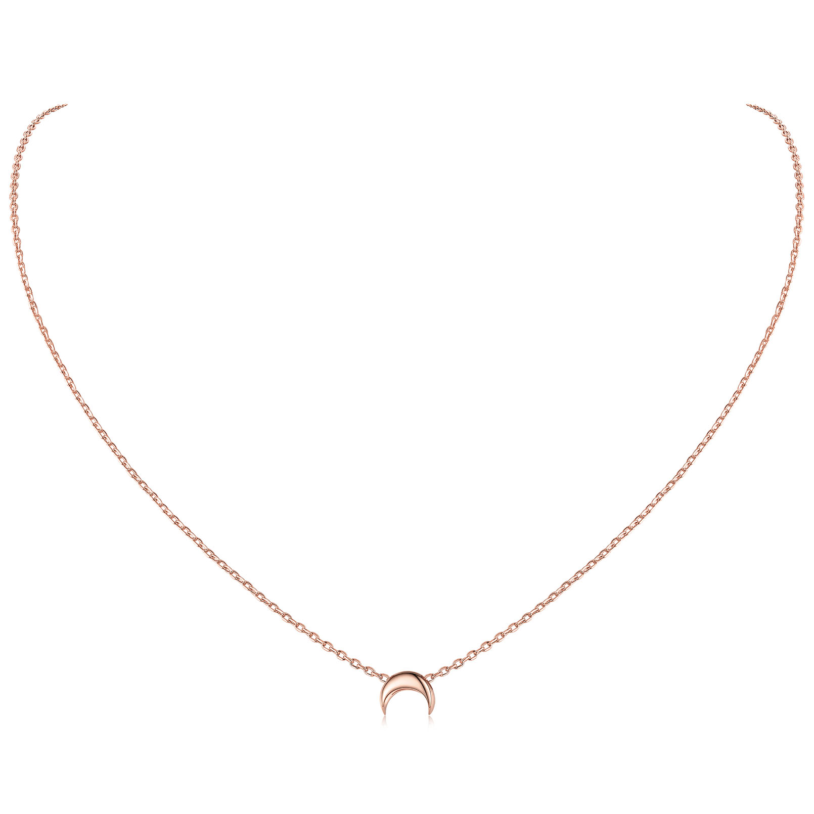 Rose Gold Moon Dainty Pendant Necklace
