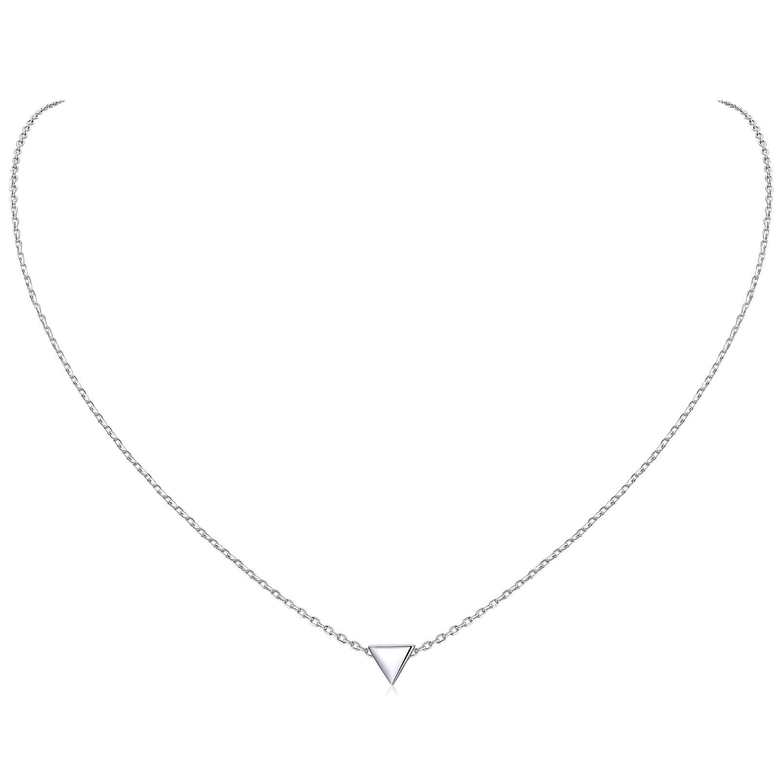 Delicate Simple Geometric Triangle  Pendant Necklaces